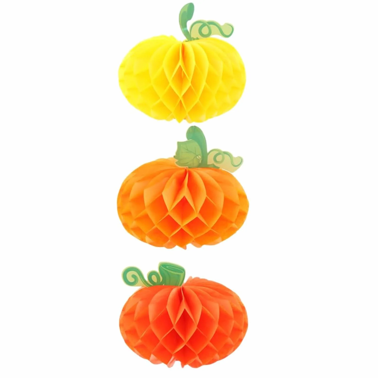 Kiuiom Kulki o strukturze plastra miodu z papieru dyniowego, ornamenty na Halloween, na Święto Dziękczynienia, kula o strukturze plastra miodu, dekoracja zawieszki w kształcie dyni, 3 sztuki,