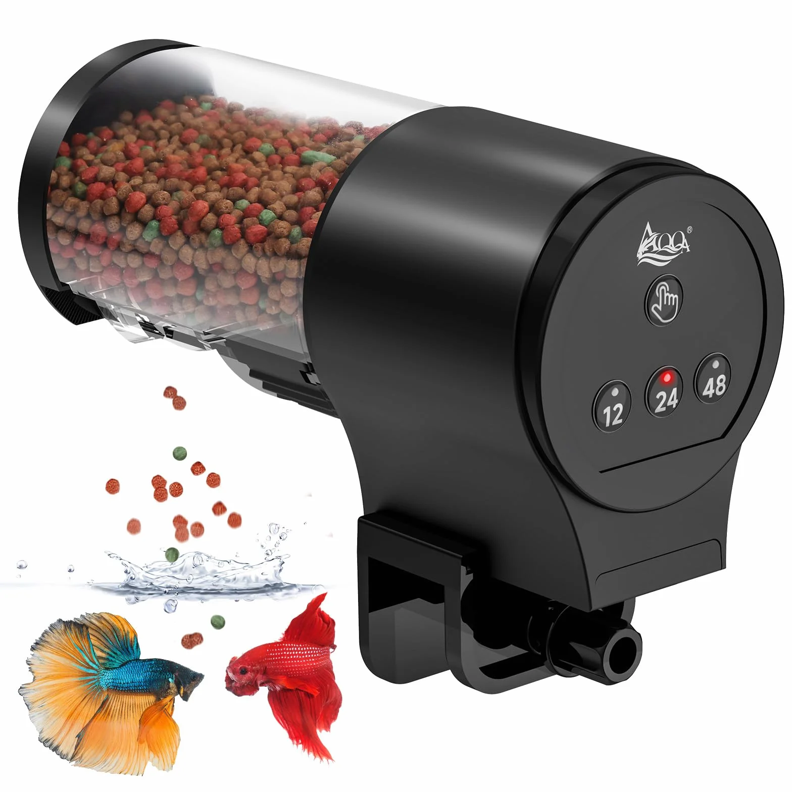 AQQA Automatyczny karmnik dla ryb do akwarium 110 ml z timerem 12H/24H/48H