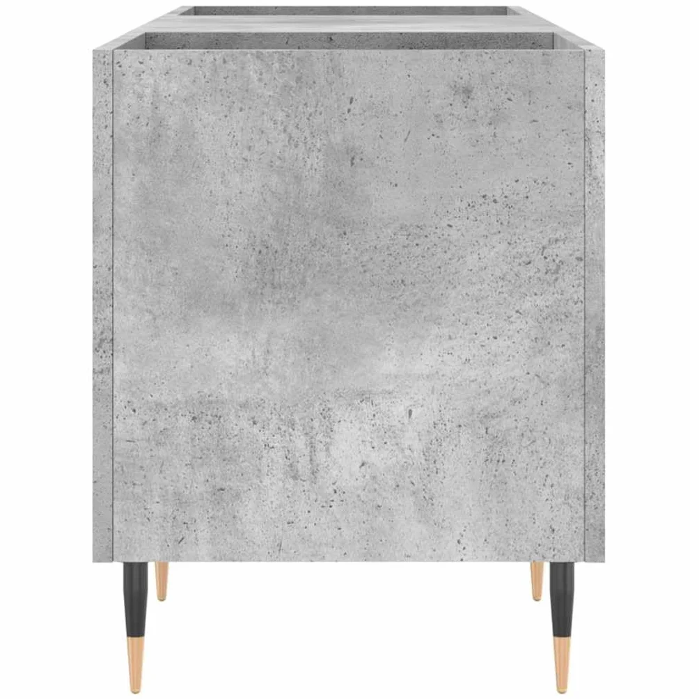 Szara szafka panelowa 121 x 38 x 48 cm, materiał drewnopochodny z żelaznymi nogami, do winylu, płyt LP, kolekcji muzyki, szafki pod telewizor, kredens, schowek, zarządzania kablami, salonu