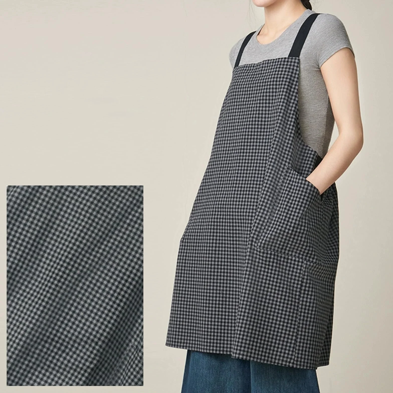 Fartuchy Damski, Bawełniane, Styl Japoński, Fartuch Kuchenny Damski, Do Kuchni, Restauracji, KawiarniGrey,One Size