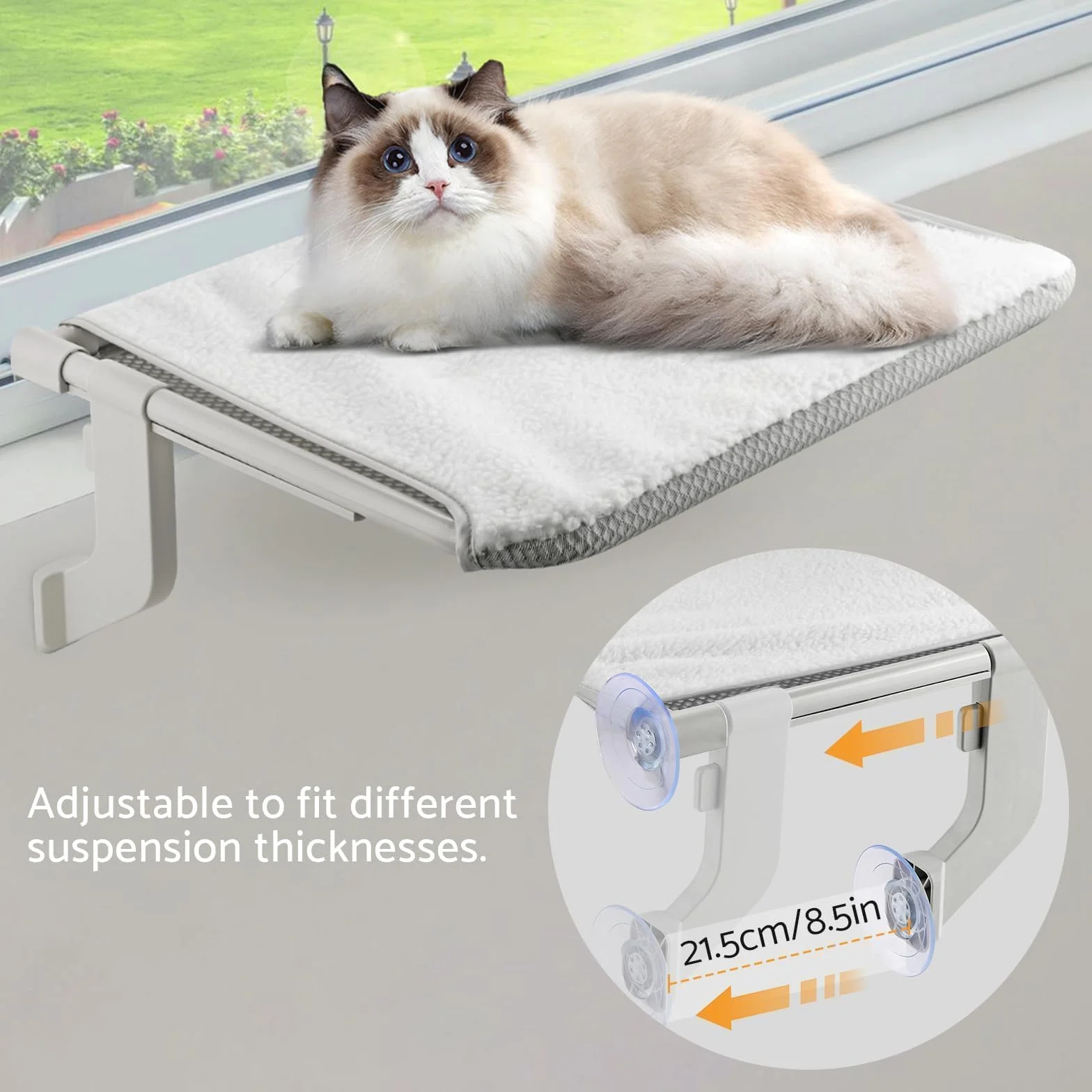 Hamak dla kota z stali nierdzewnej, mesh window cat hammock, 4 przyssawki, 18 kg