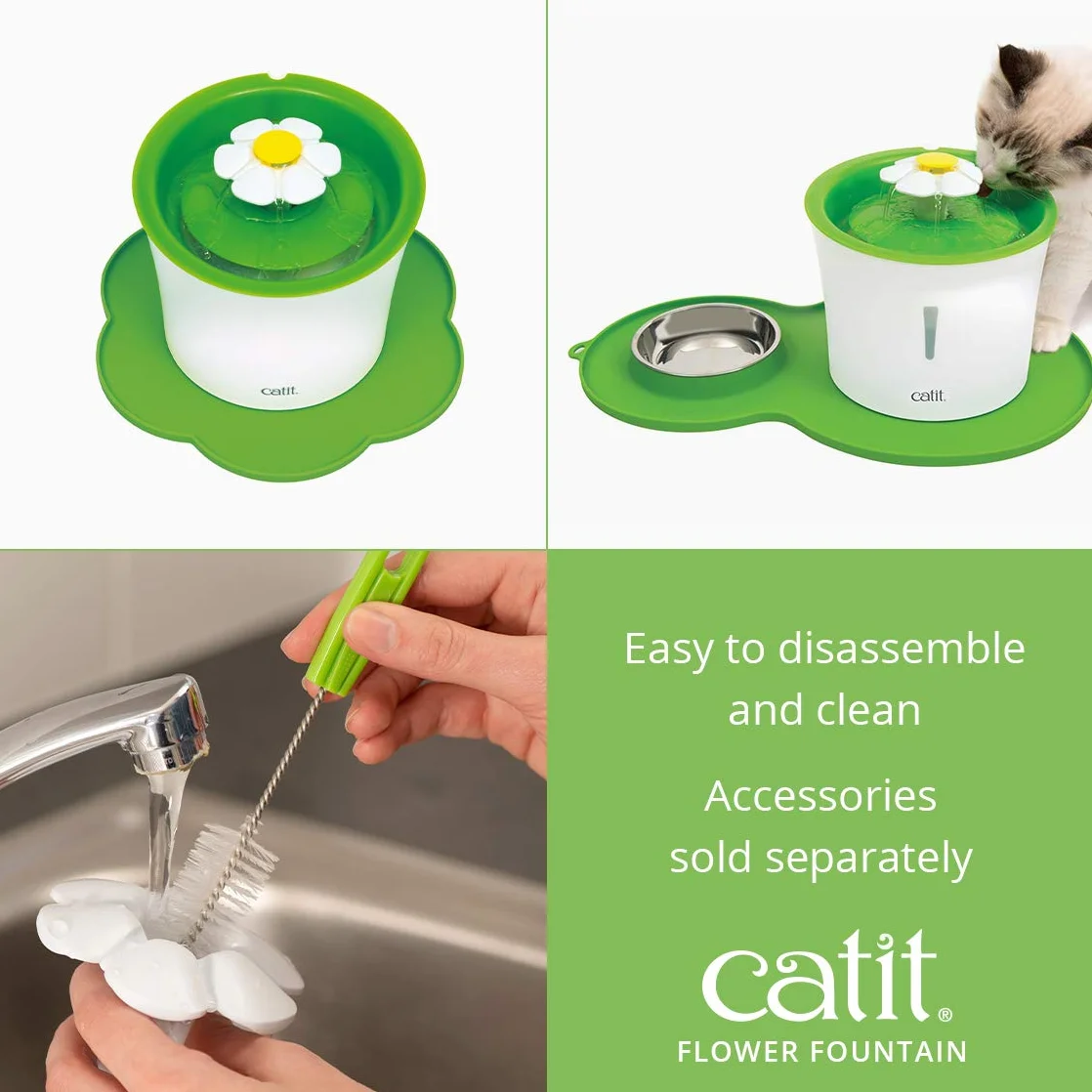 Catit Flower Fontanna do Picia 3 l Biały Zielony