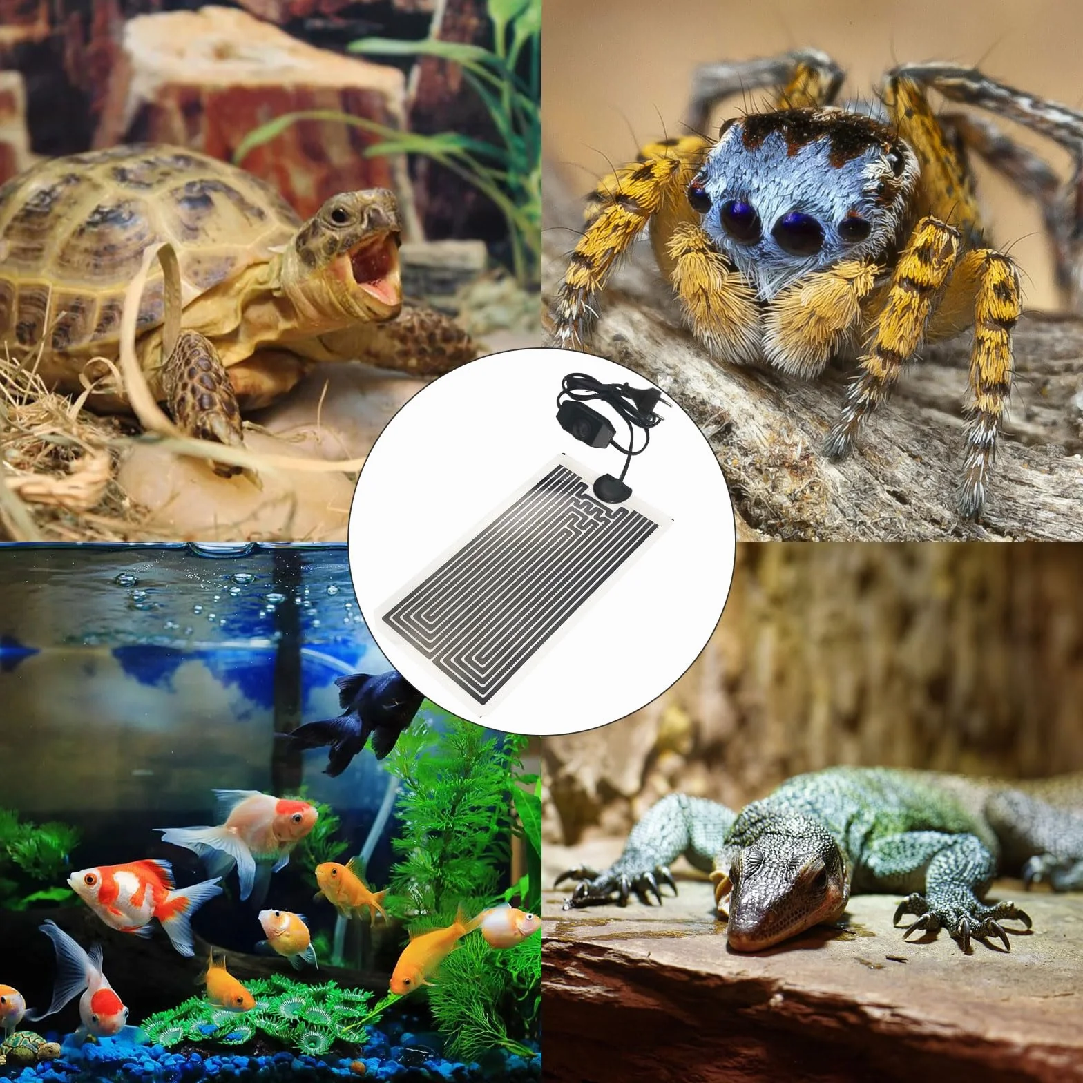 Mata Grzewcza do Terrarium, Mata Grzewcza dla Gadów, 7W Poduszek Grzewczych do Szklanych Pojemników z Regulacją Temperatury