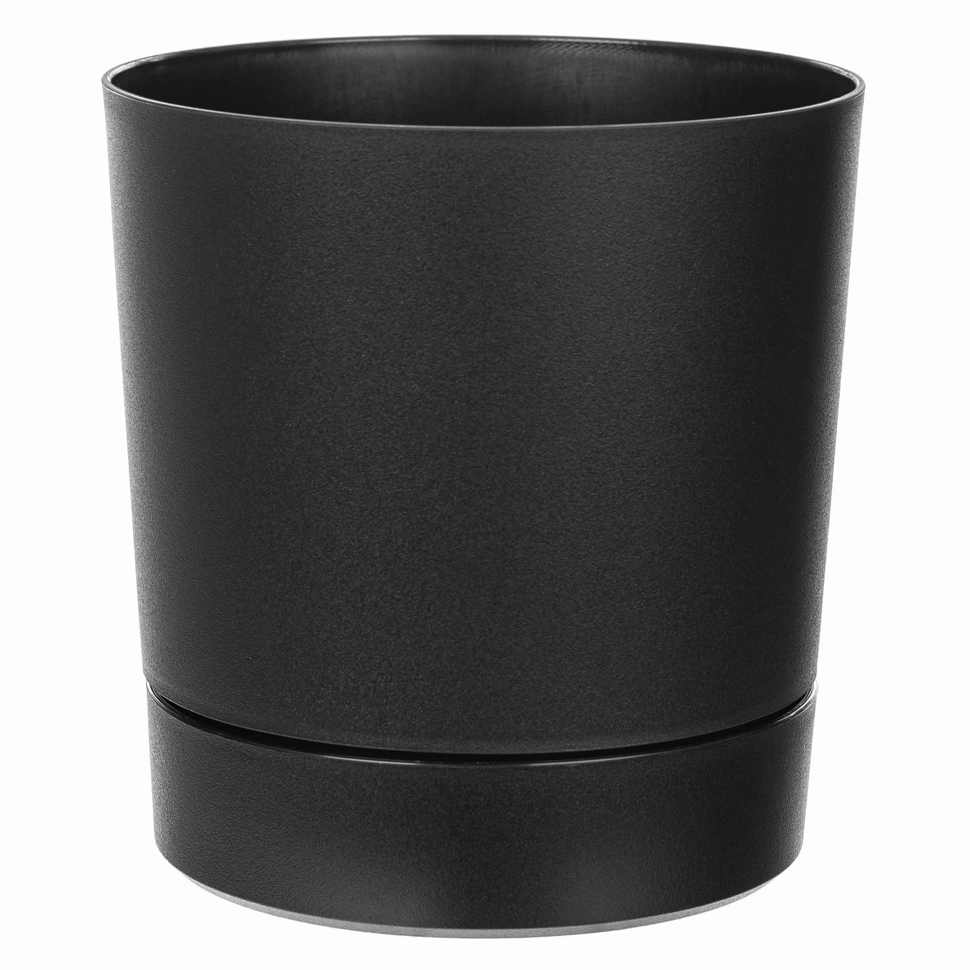 KADAX Doniczka z podstawką, średnica 20 cm, ozdobna donica z tworzywa sztucznego, do wnętrz, z matową powierzchnią do roślin pokojowych (czarna)
