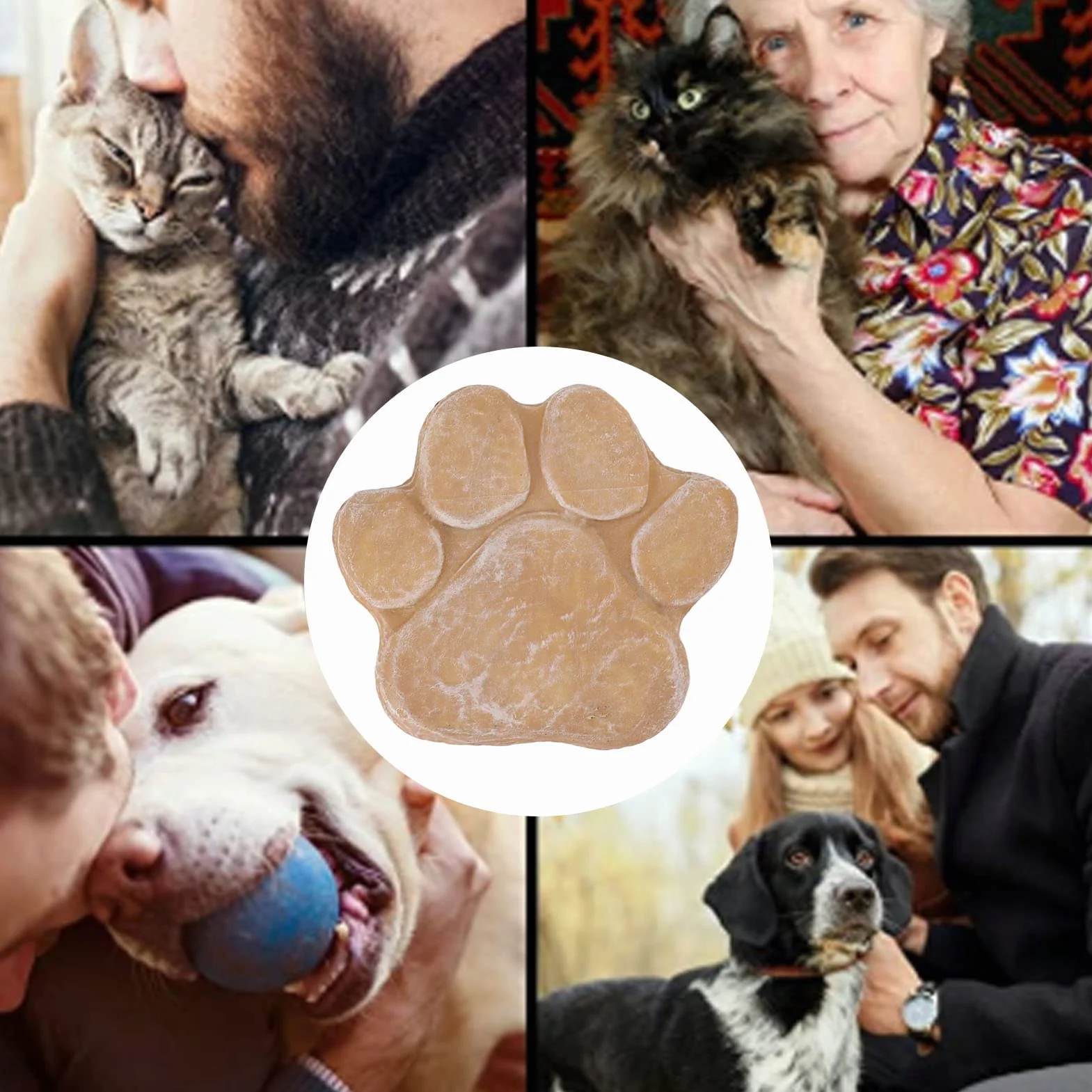 Pawprint Kamień Pamięci DIY Marker Pet Nagrobki Pomnik z Żywicy dla Ogrodu Trawnika Patio