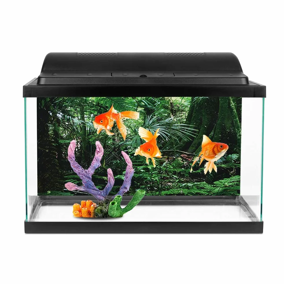 Plakat samoprzylepny 3D las deszczowy terrarium dla gadów akwarium tło naklejka ścienna PVC dekoracyjna 76×46cm