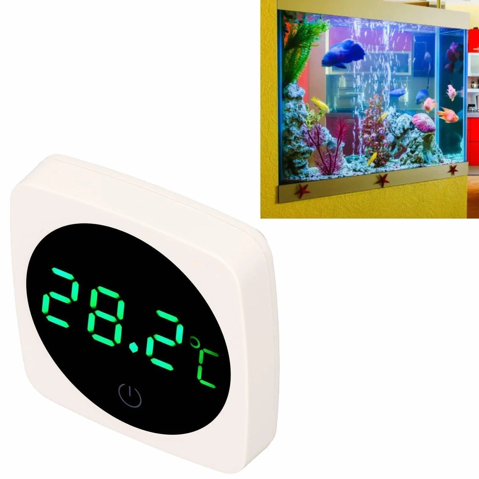 Cyfrowy Termometr LED do Akwarium Wskaźnik Temperatury Wody Terrarium