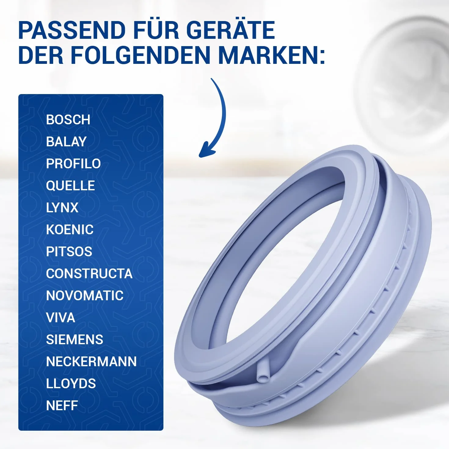 VIOKS Gumowa uszczelka pralki Ø 350 mm zamiennik do Bosch 00361127 i osłona drzwi do pralki Bosch seria 4 Varioperfect, Bоsch Avantixx 7