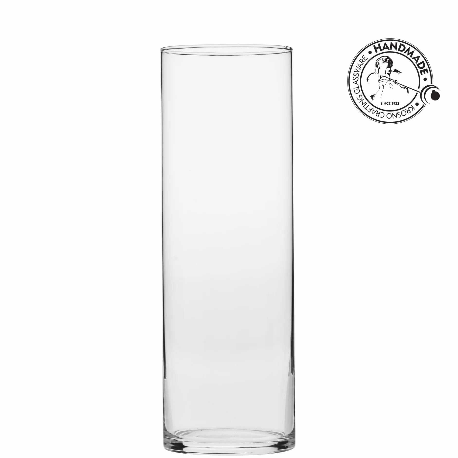 KROSNO Wazon szklany 30 cm – Kolekcja Home, wysoki wazon na kwiaty, cylindryczny, minimalistyczny design, grube szkło, do bukietów, traw i dekoracji wnętrz