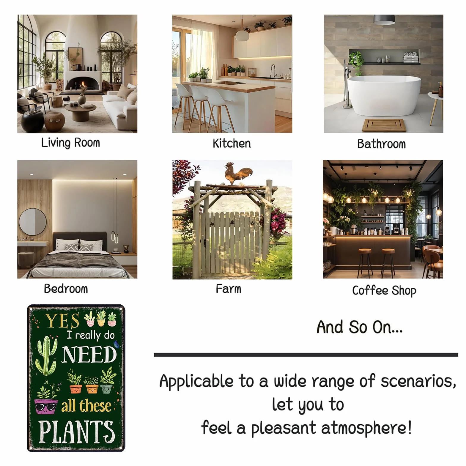 Śmieszne znaki ogrodowe na zewnątrz - Yes I Really Do Need All These Plant Plakat Metalowy znak na patio, podwórko, patio i werandę 30 x 20 cm