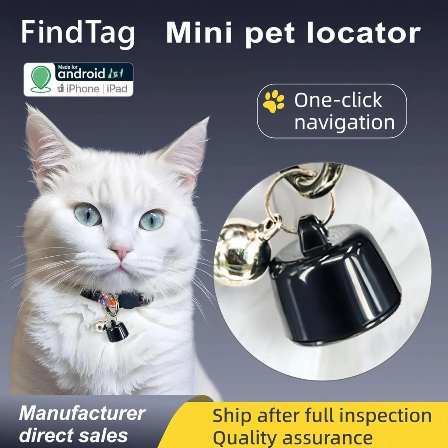 Mini tracker GPS dla kota globalne śledzenie iOS Android inteligentna lokalizacja