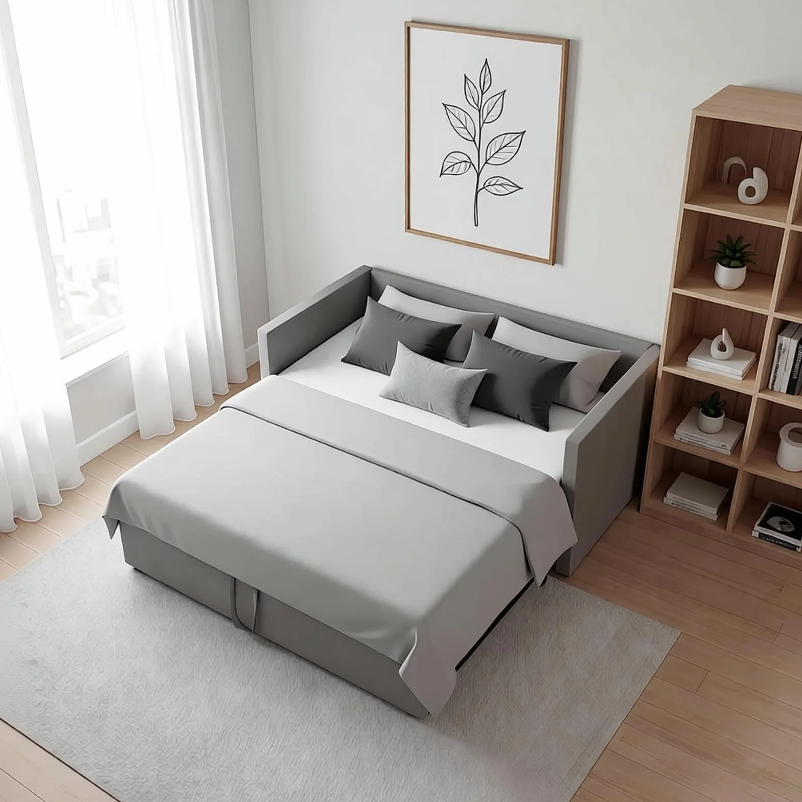 Sofa z funkcją spania, 90/180 x 200 cm, pojedyncze łóżko dzienne, rozkładane, na tej samej wysokości, z łóżkiem dla gości, 2-osobowa sofa z funkcją spania, łóżko dzienne, łóżko młodzieżowe