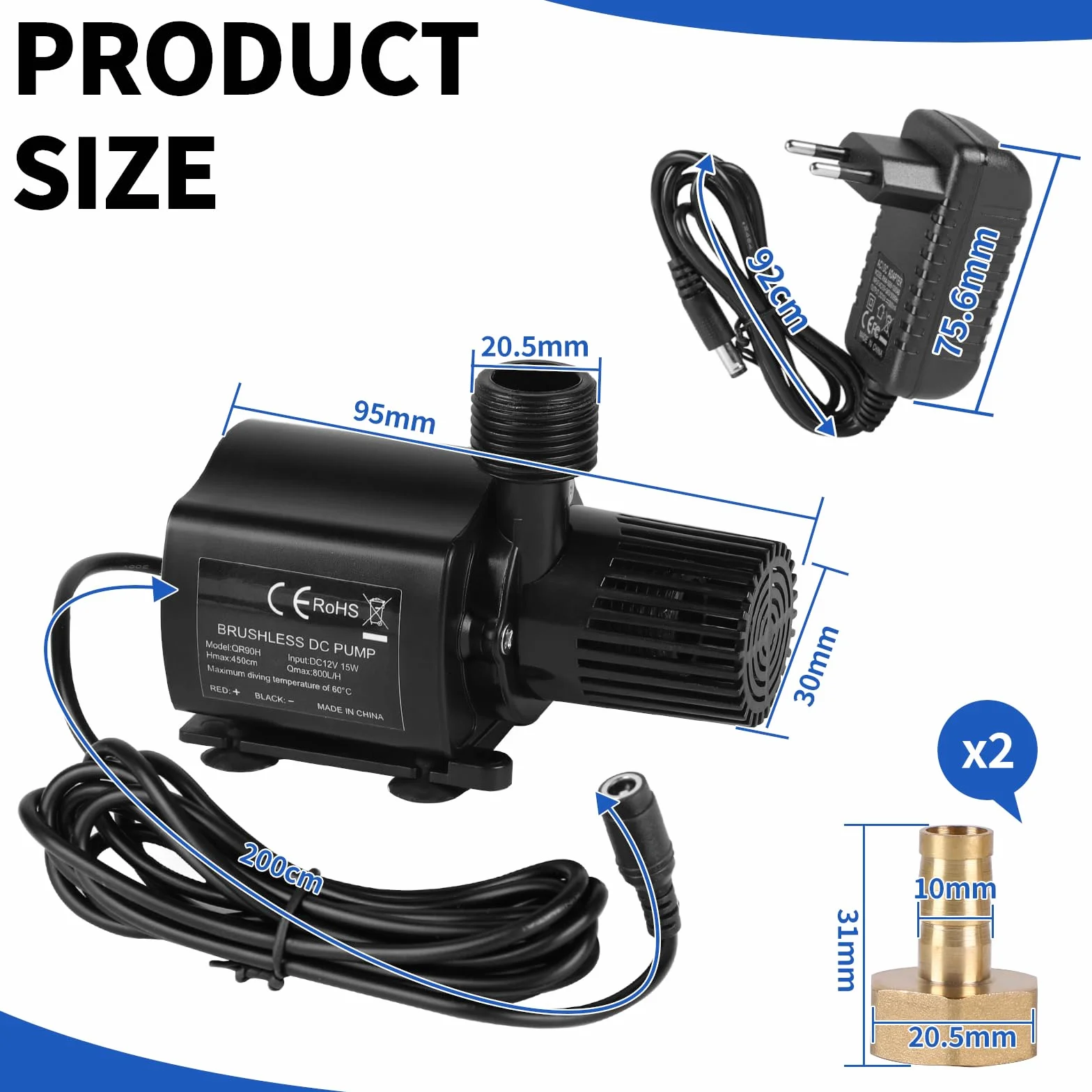 SWAWIS pompa wodna zanurzeniowa 12V 800 l/h 4,5 m stal szlachetna
