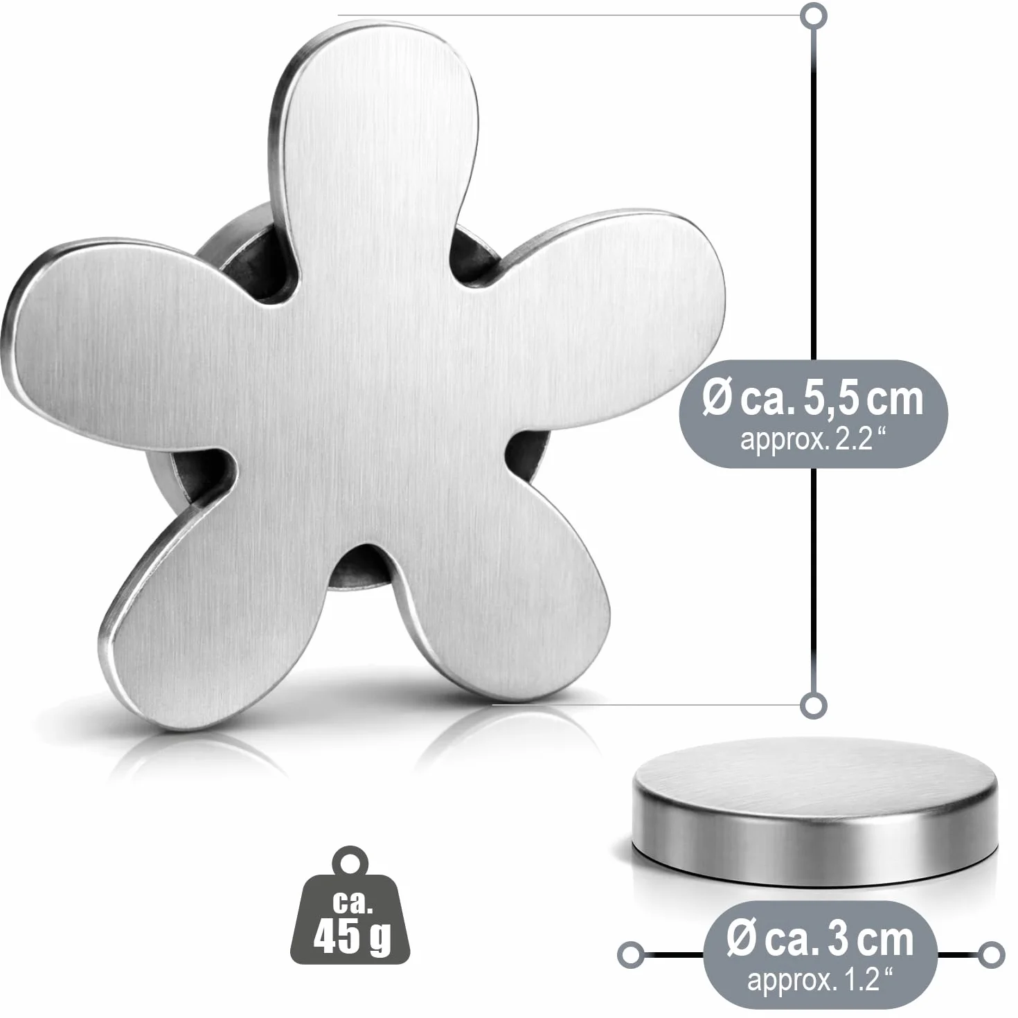 com-four® 4x magnetyczne obciazniki obrus stal nierdzewna - ciezkie klipsy z magnesem - uchwyty mocowanie stól