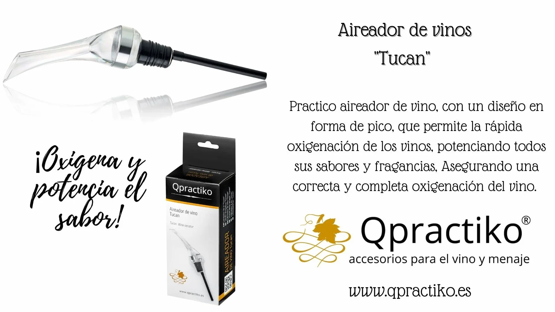 Tucan Aerator do wina, kryształowy, akryl, aluminium, 22,5 x 3,8 cm, lekki 35 g, spowalnia przepływ, łatwe czyszczenie, natlenianie