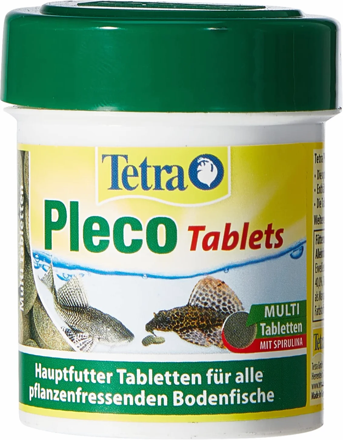 Tetra Pleco Tabletki – bogata w składniki odżywcze karma dla wszystkich roślinożernych ryb dennych (np. sumów), 120 tabletek