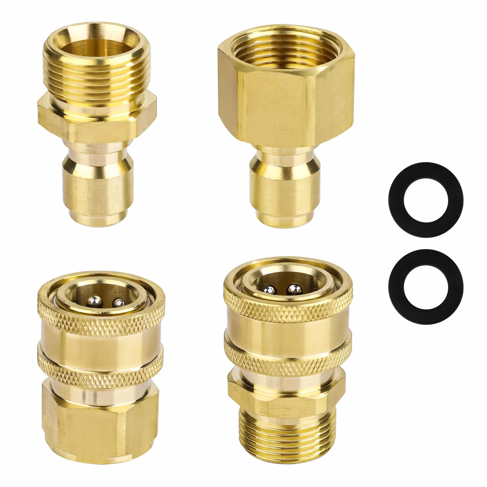 4szt M22-14mm do 0,64cm Zestaw Adapterów do Myjki Cisnieniowej, Adapter do Myjki Wysokocisnieniowej Szybkiego Laczenia i Szybkiego Odlaczania 0,64cm do Weza Myjki Wysokocisnieniowej 5000 PSI