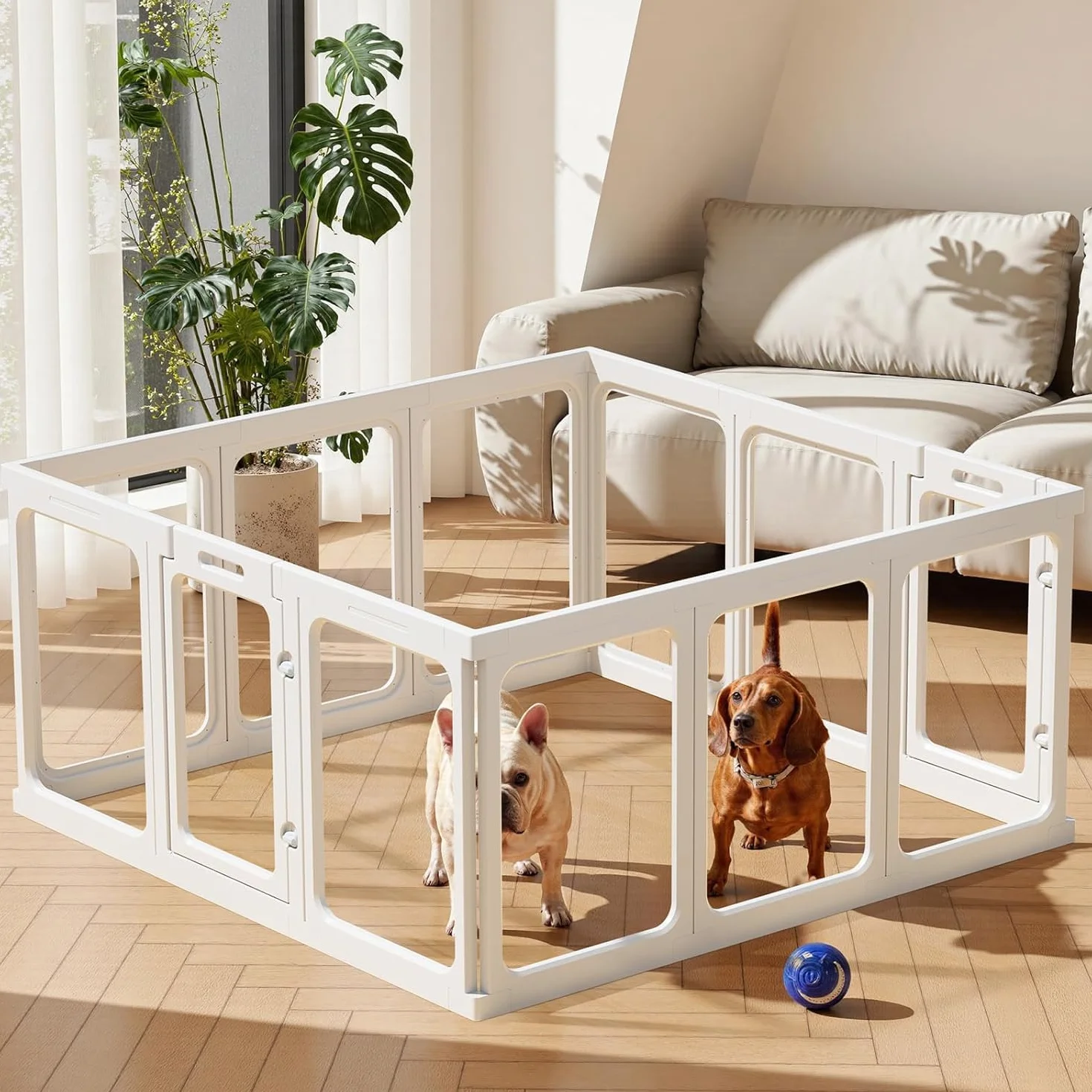 Gardner Pet Akrylowy kojec dla zwierząt domowych, przezroczysty, z drzwiami, dla szczeniaka, łatwy montaż i czyszczenie, przezroczysty płot dla psów wewnątrz, odpowiedni dla szczeniaków, kotów, małych