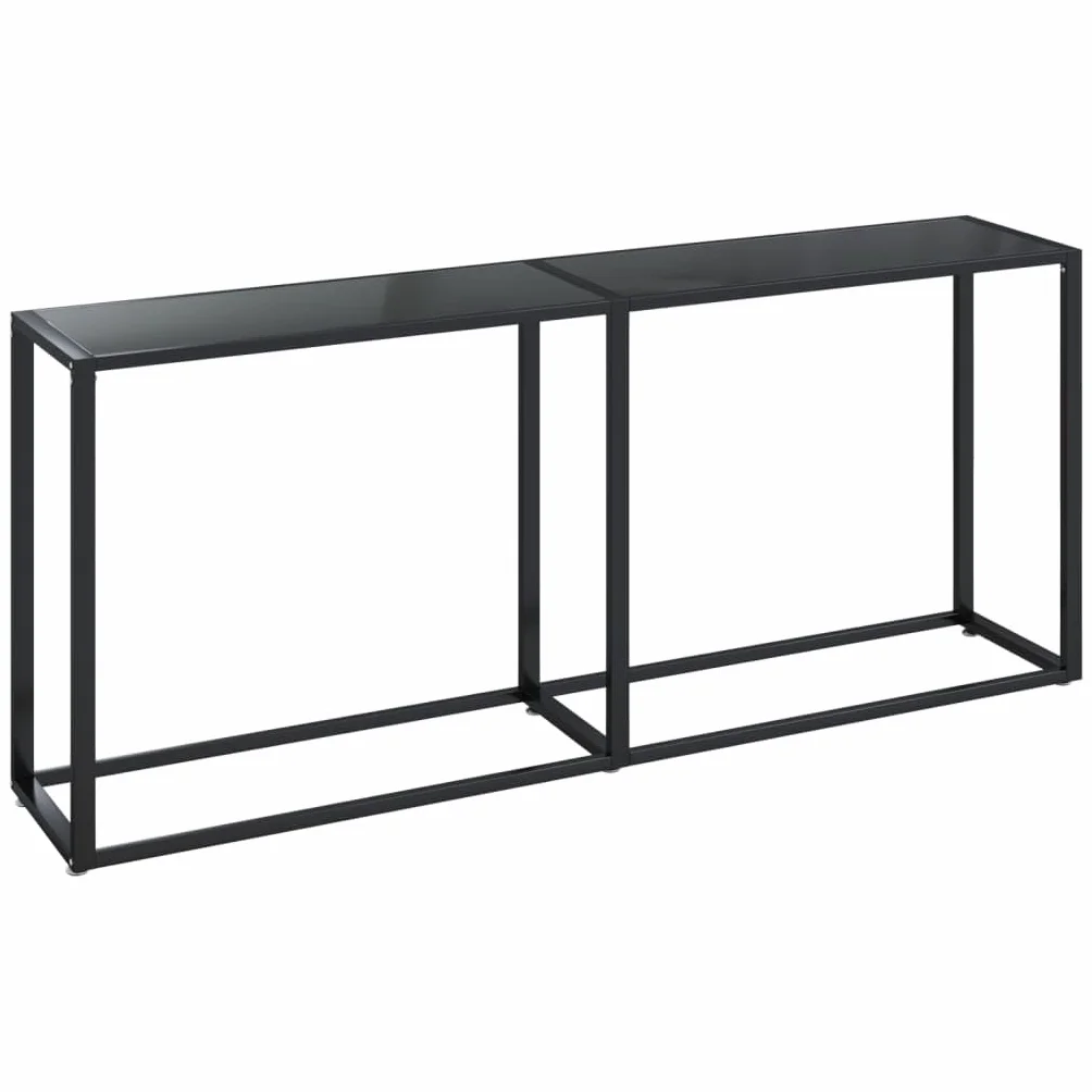 vidaXL Konsola, czarna, 180x35x75,5 cm, szkło hartowane