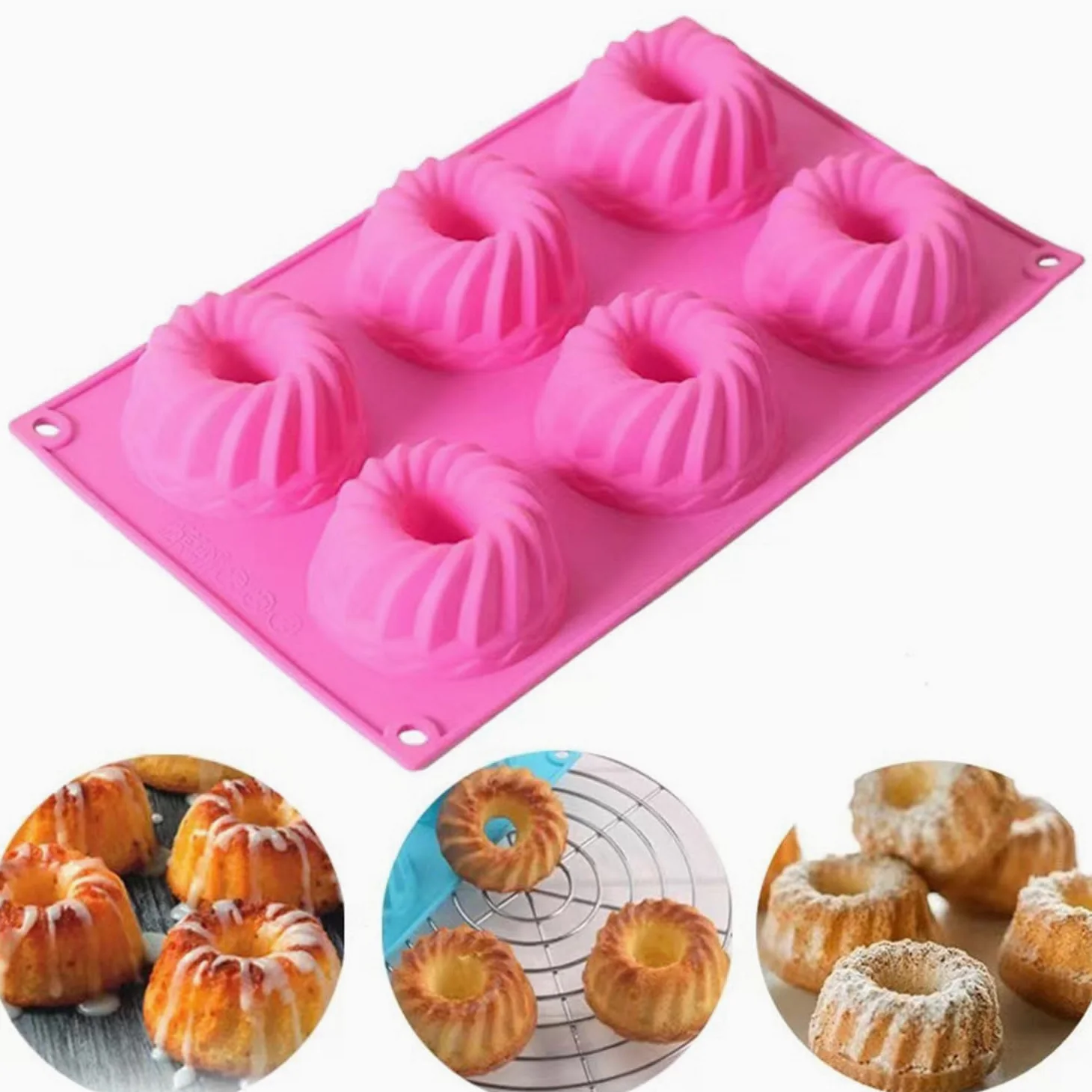 KEELYY 2 sztuki mini foremek silikonowych, Ø 7 cm, forma do babeczek, małe foremki do ciast, do wielokrotnego użytku
