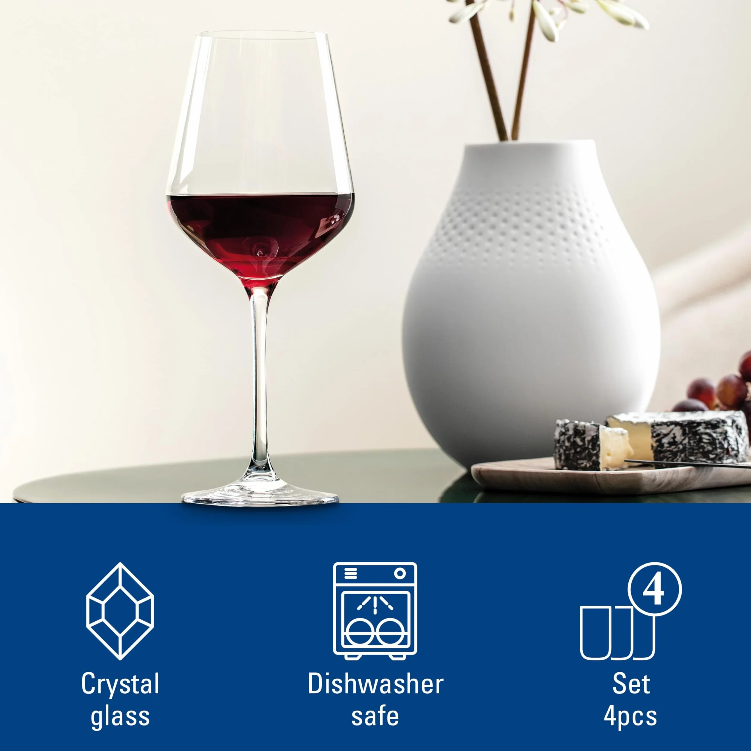 Villeroy & Boch Villeroy und Boch La Divina Bordeaux Kieliszek 4-częściowy zestaw szklanek, szkło, 4-częściowy, 4