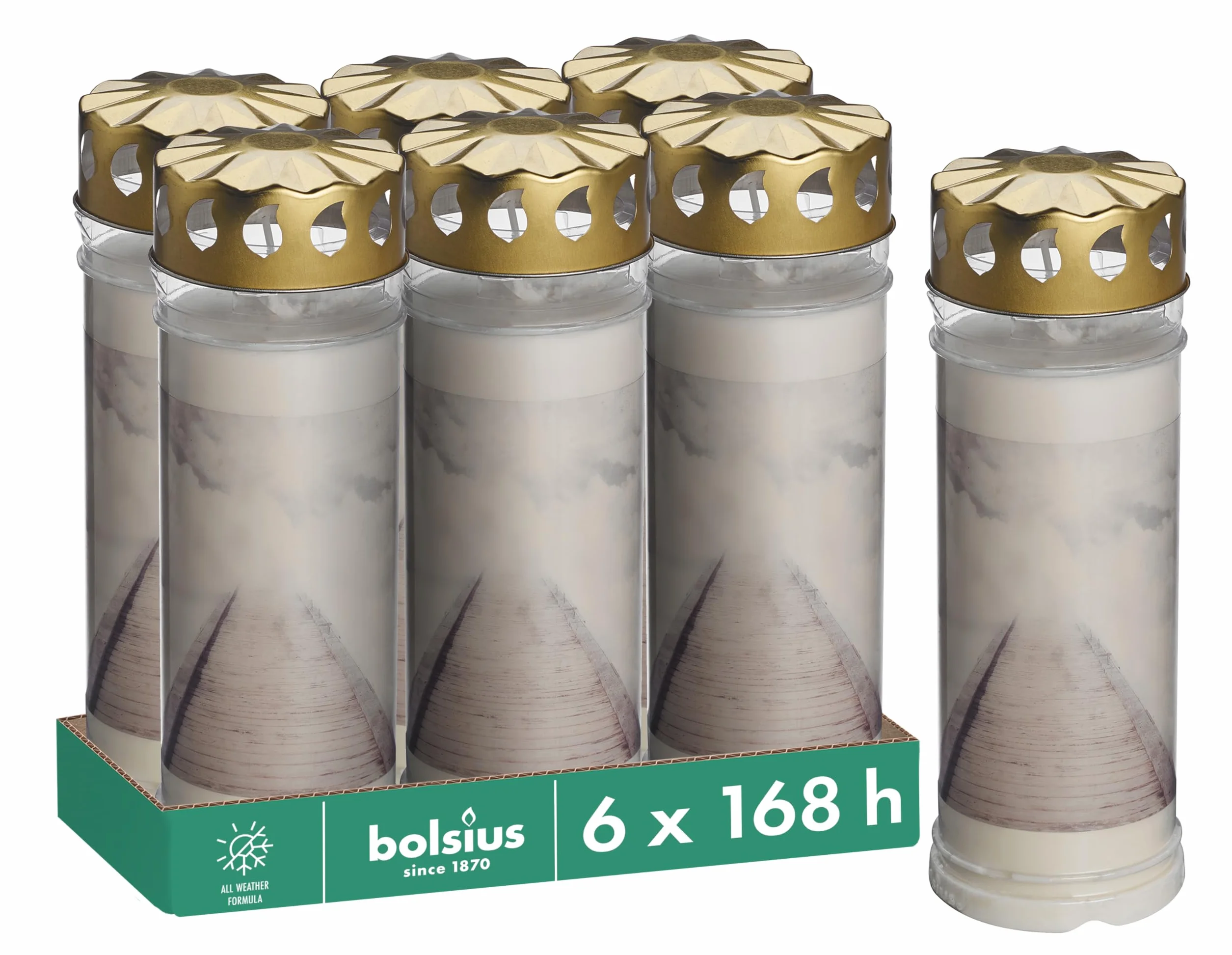Bolsius Znicz Świeca Pamiątkowa, Biały, 6 Sztuk