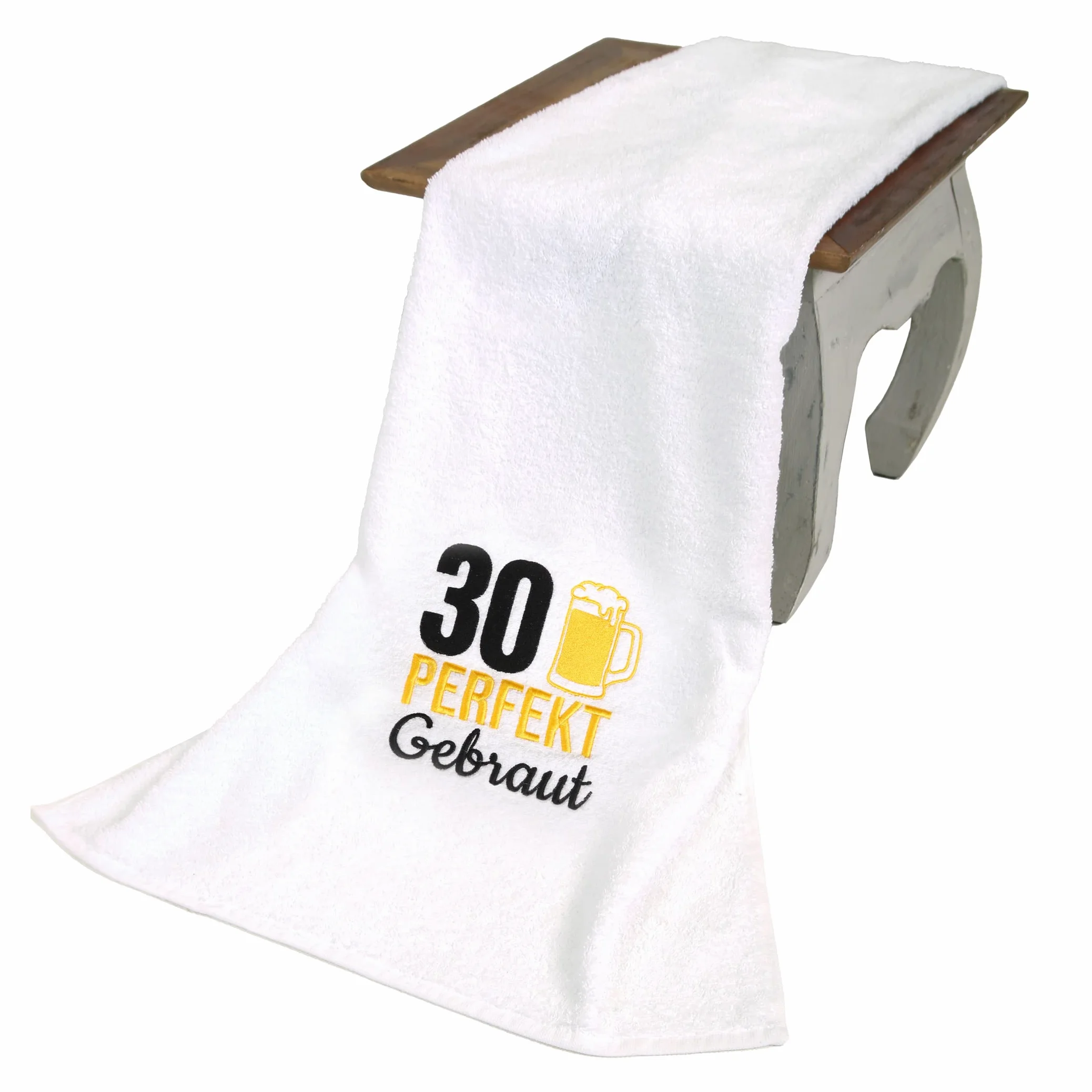 Ręcznik na 30. urodziny z wyhaftowanym kuflem piwa, dla mężczyzn, przydatny prezent z okazji ukończenia 30 lat, wspaniały pomysł na prezent