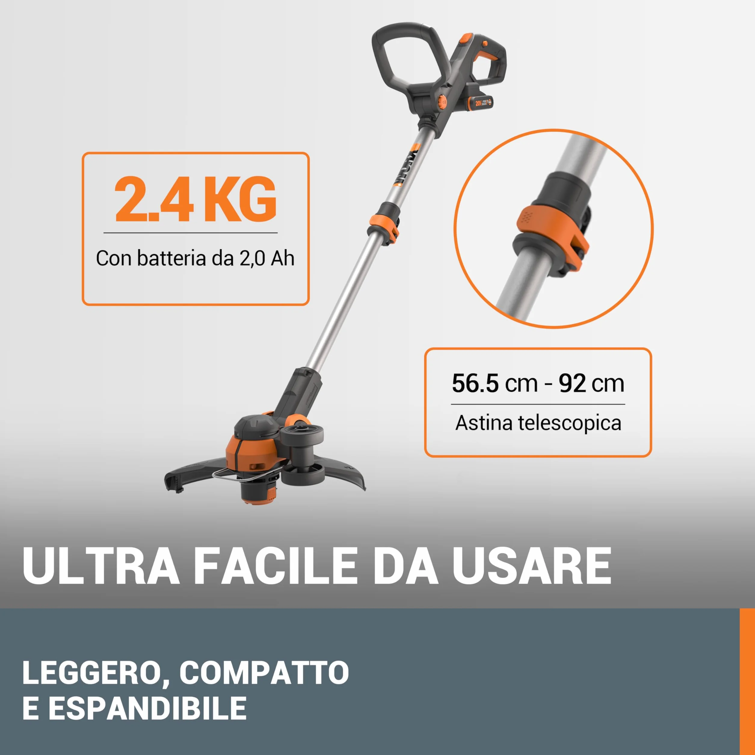 WORX WG163E.9 Akumulatorowa Podkaszarka do Trawy 20V, Krawędziarka do Trawy, 2 w 1