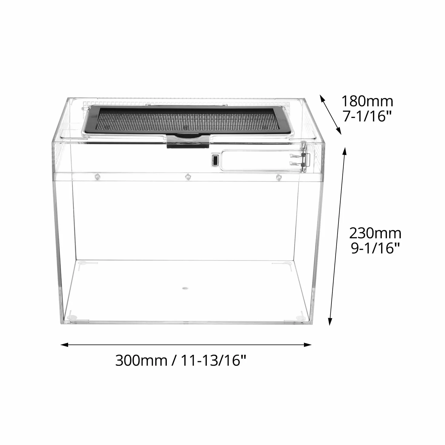 QWORK® Skrzynka do karmienia gadów, gad Growth pc terrarium, 30 * 18 * 22cm dla różnych gadów i owadów