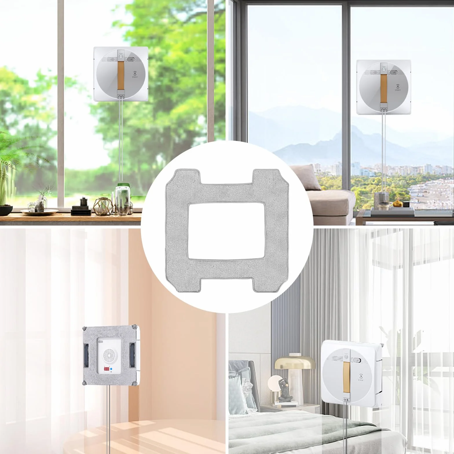 6 sztuk ściereczek do czyszczenia części zamienne do ECOVACS WINBOT W2 Omni / W2 / W1 Pro / W1 robot do mycia okien, pralne podkładki czyszczące z mikrofibry, ściereczka zamienna, części zamienne do