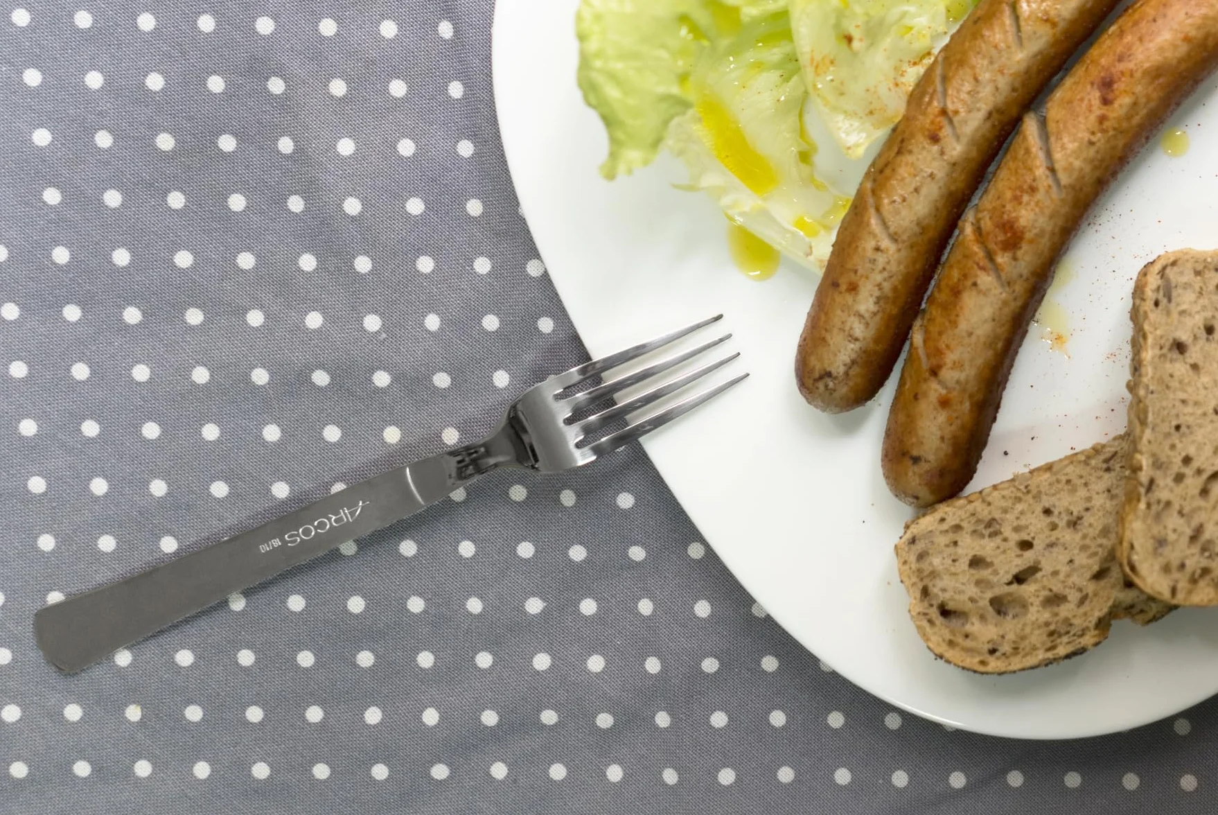 Arcos Table nóż – widelec do steków widelec stołowy – monoblock z jednego kawałka stali nierdzewnej 18/10 i 200 mm – kolor srebrny