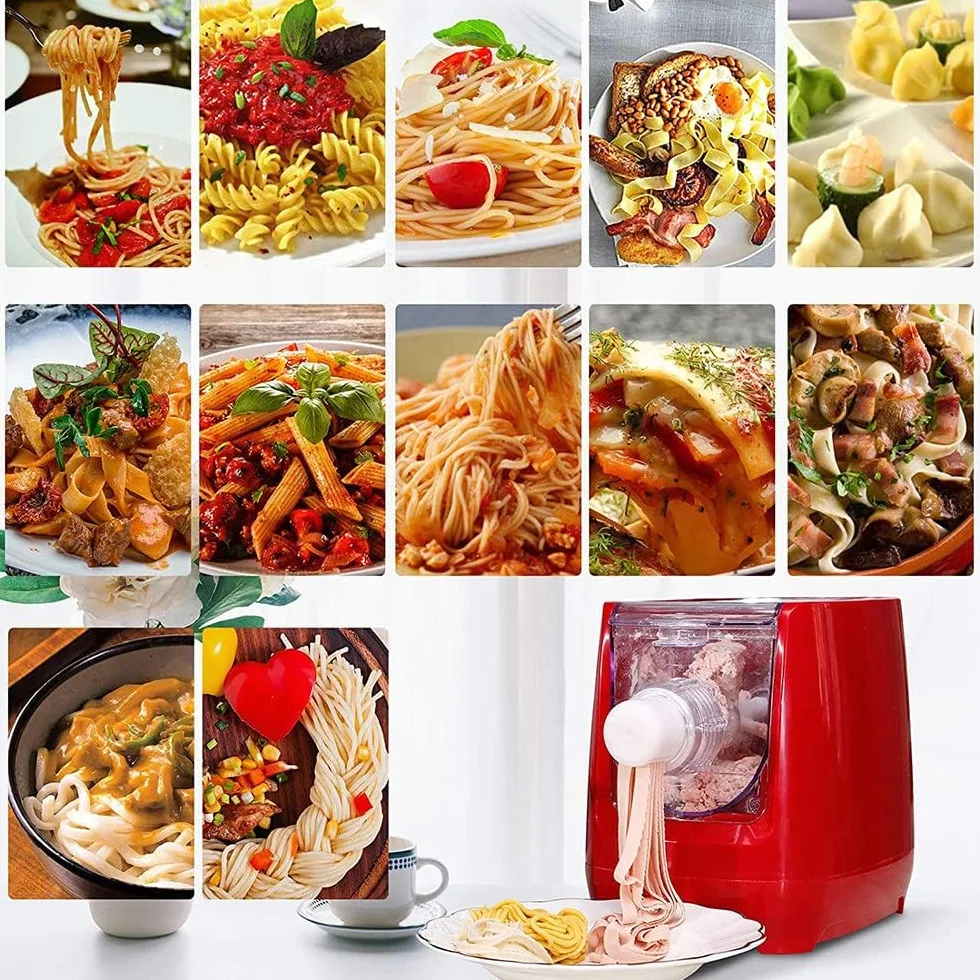 Automatyczna maszyna do robienia makaronu, elektryczna maszyna do makaronu spaghetti z 13 krążkami kształtowymi do domowego makaronu, spaghetti, fettucine i penne, do 650 g mąki