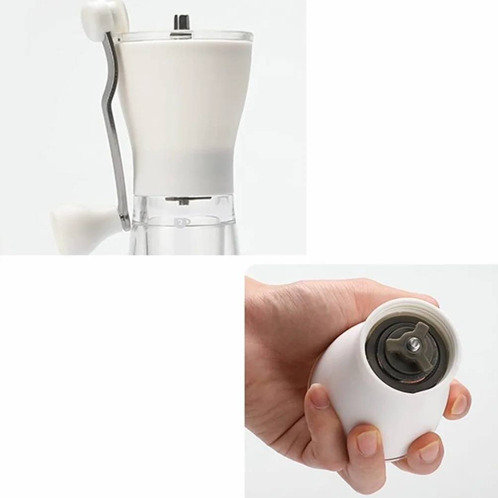 French Press Regulowany Młynek Do Kawy Ręczny Ziaren Przenośny Użytku Domowego Dzbanek Kawy(White)