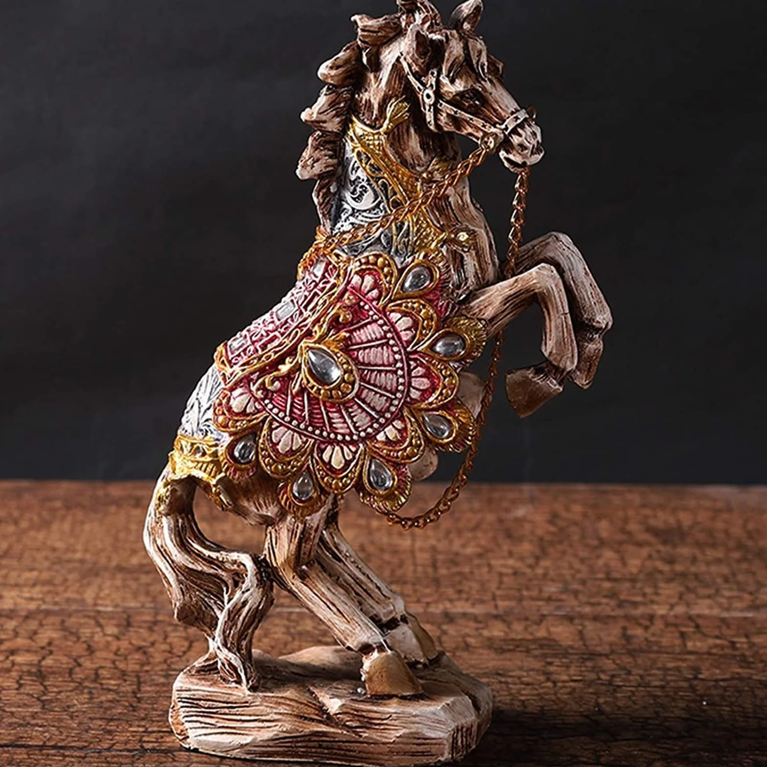 Rzeźba na blacie statua Feng Shui, statua konia do domu, figurki zwierząt dekoracje ozdoby rzeźbiarskie, parapetówkę, biznes, prezenty, zestaw symboli prezent błogosławieństwo