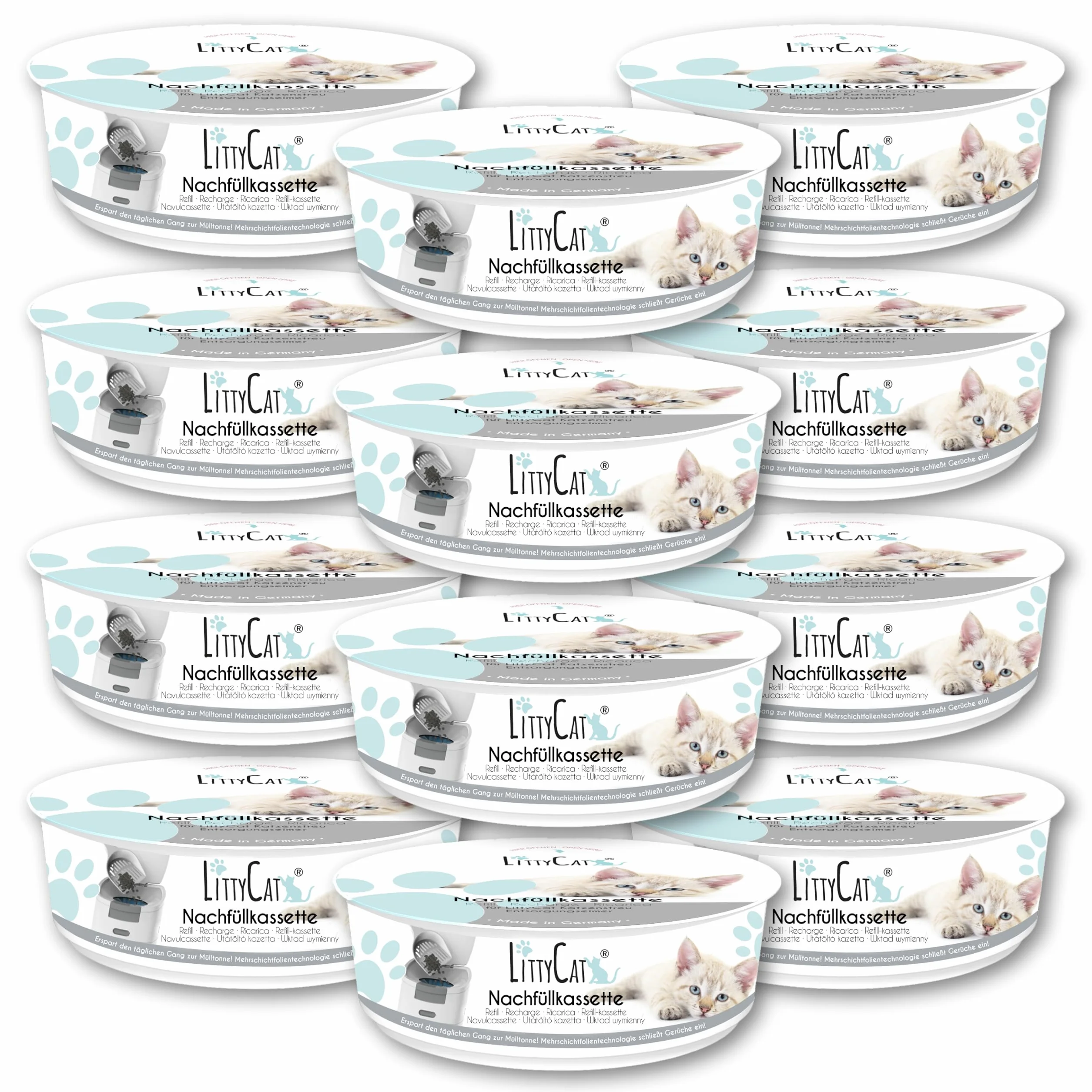 Littycat Nachfüllkassetten Katzenstreueimer 12er Pack