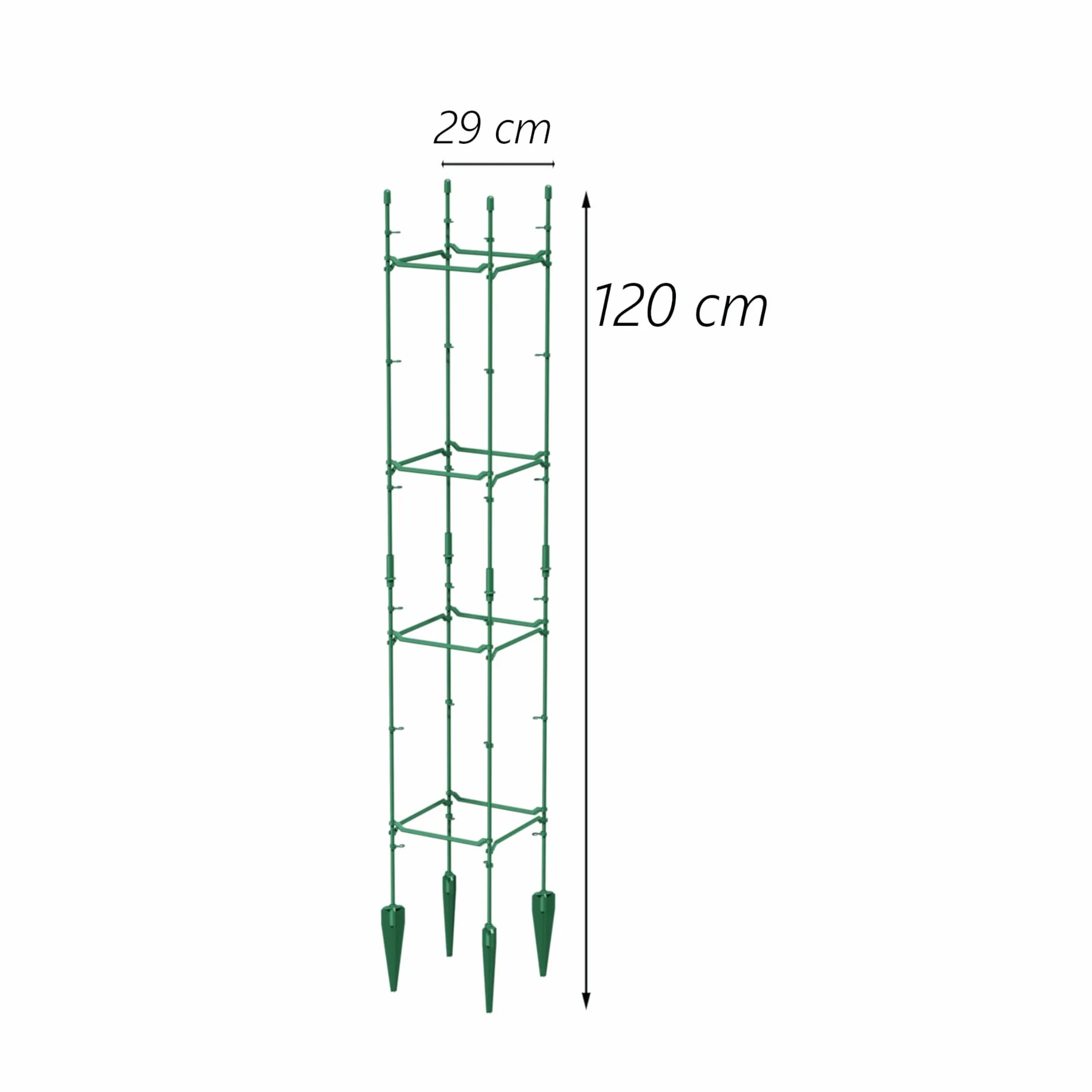 botle Kratka do roślin ogrodowych, podpora ogrodowa dla roślin pnących, wysokość 120 cm, stelaż, słupek na pomidory, ogórki, drabinki na kwiaty, podpórka do roślin, pręty do doniczek