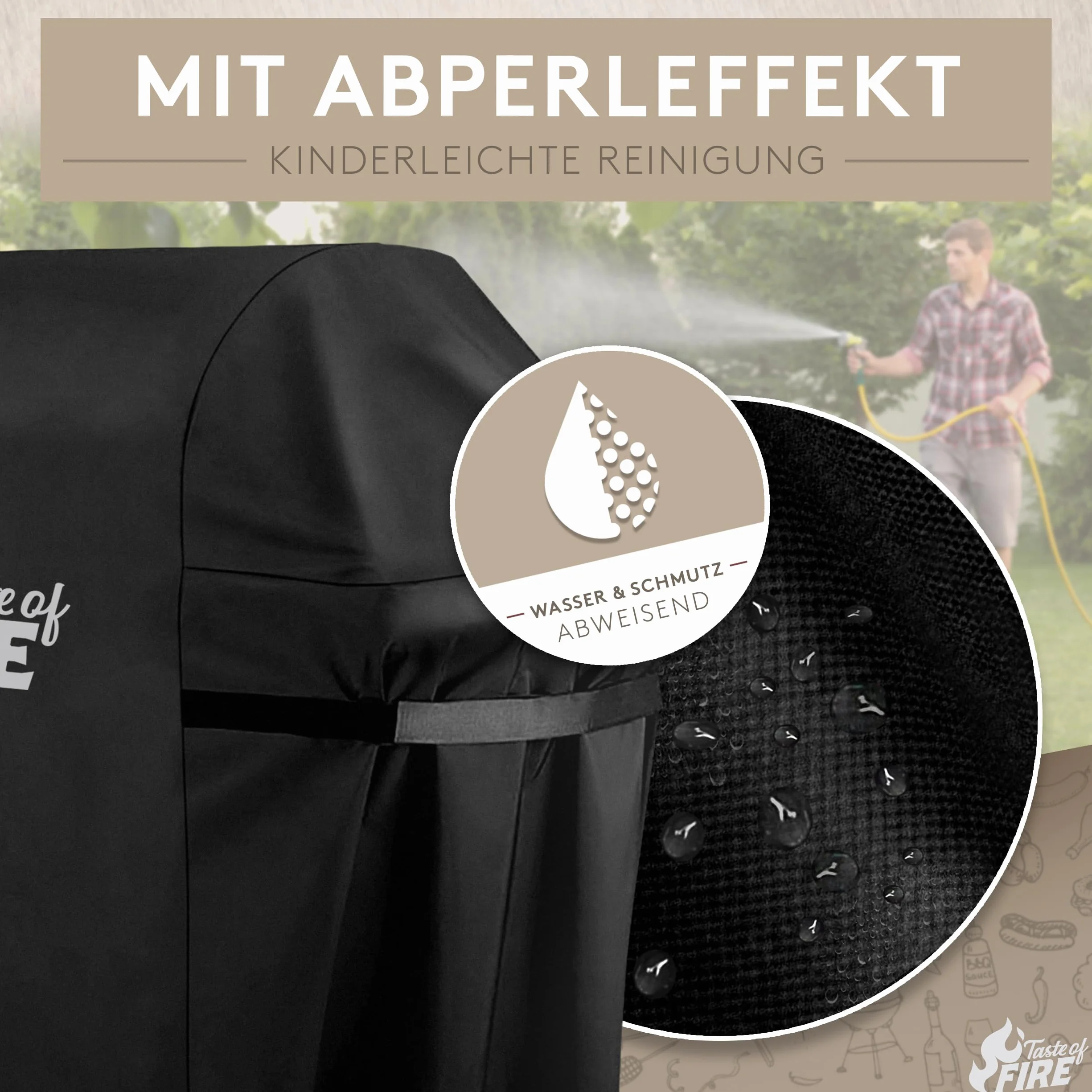 BBQ – uniwersalna osłona na grilla [122 cm x 61 cm x 147 cm] – innowacyjna osłona na grilla, odporna na warunki atmosferyczne i wodoszczelna [100%] – osłona na grill gazowy – plandeka do przykrywania grilla