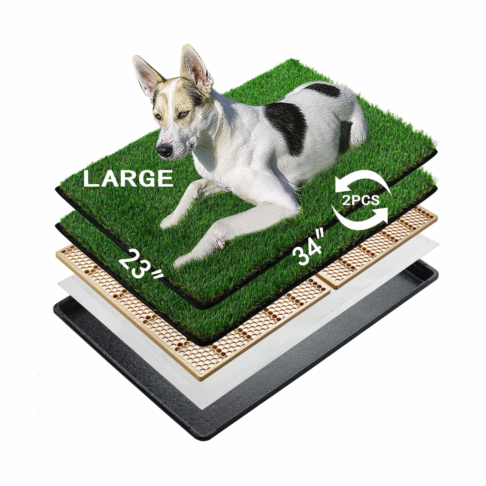 MEEXPAWS Sztuczna trawa do kuwety dla psa 85 x 59 cm 2 sztuczna trawa szybki drenaż
