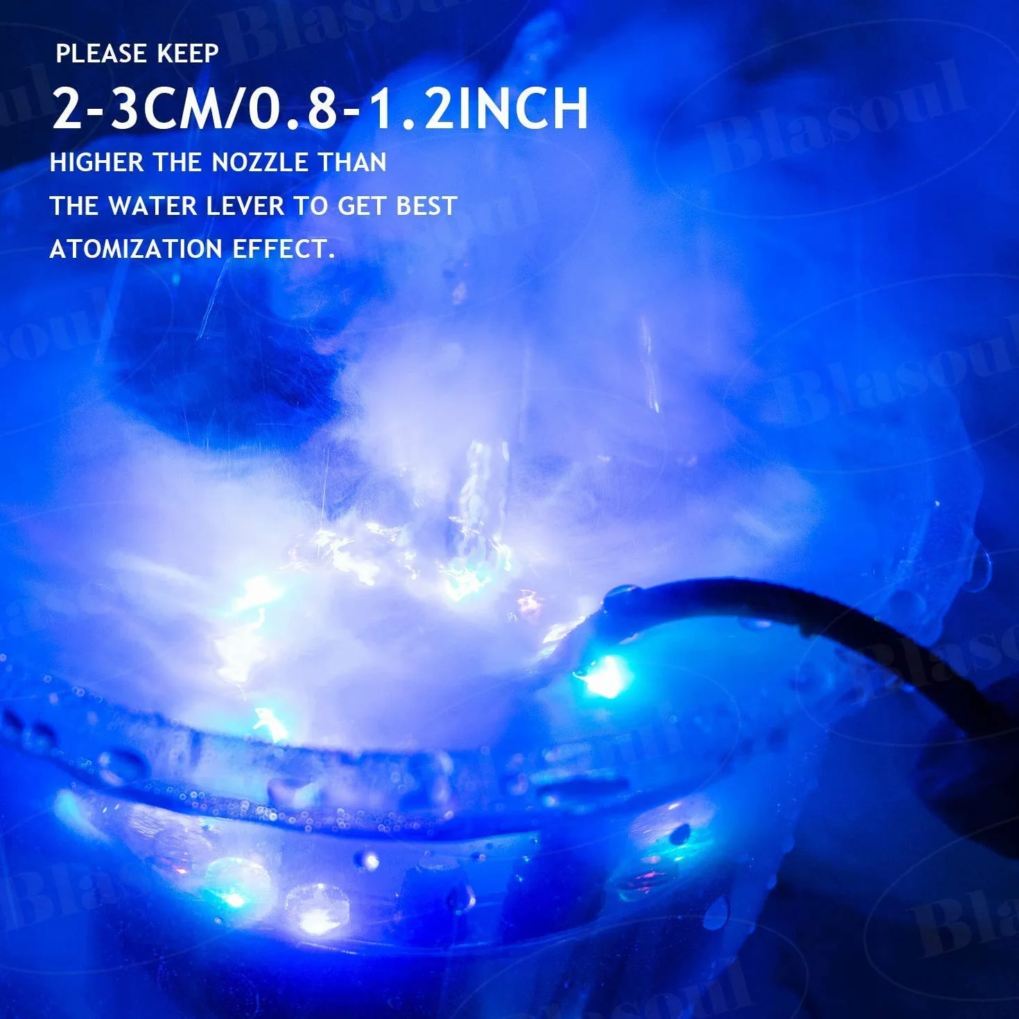 Mini Mist Maker, 12 diod LED Mister Fogger Water Fountain Pond Fog Machine atomizer nawilżacz powietrza, fontanna pokojowa, Mister Foggers, idealna na Halloween, dekoracja bożonarodzeniowa