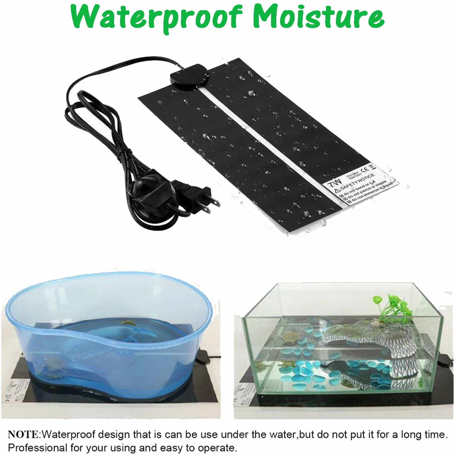 Mata grzewcza terrarium wodoodporna z regulacją temperatury 20 W dla gadów