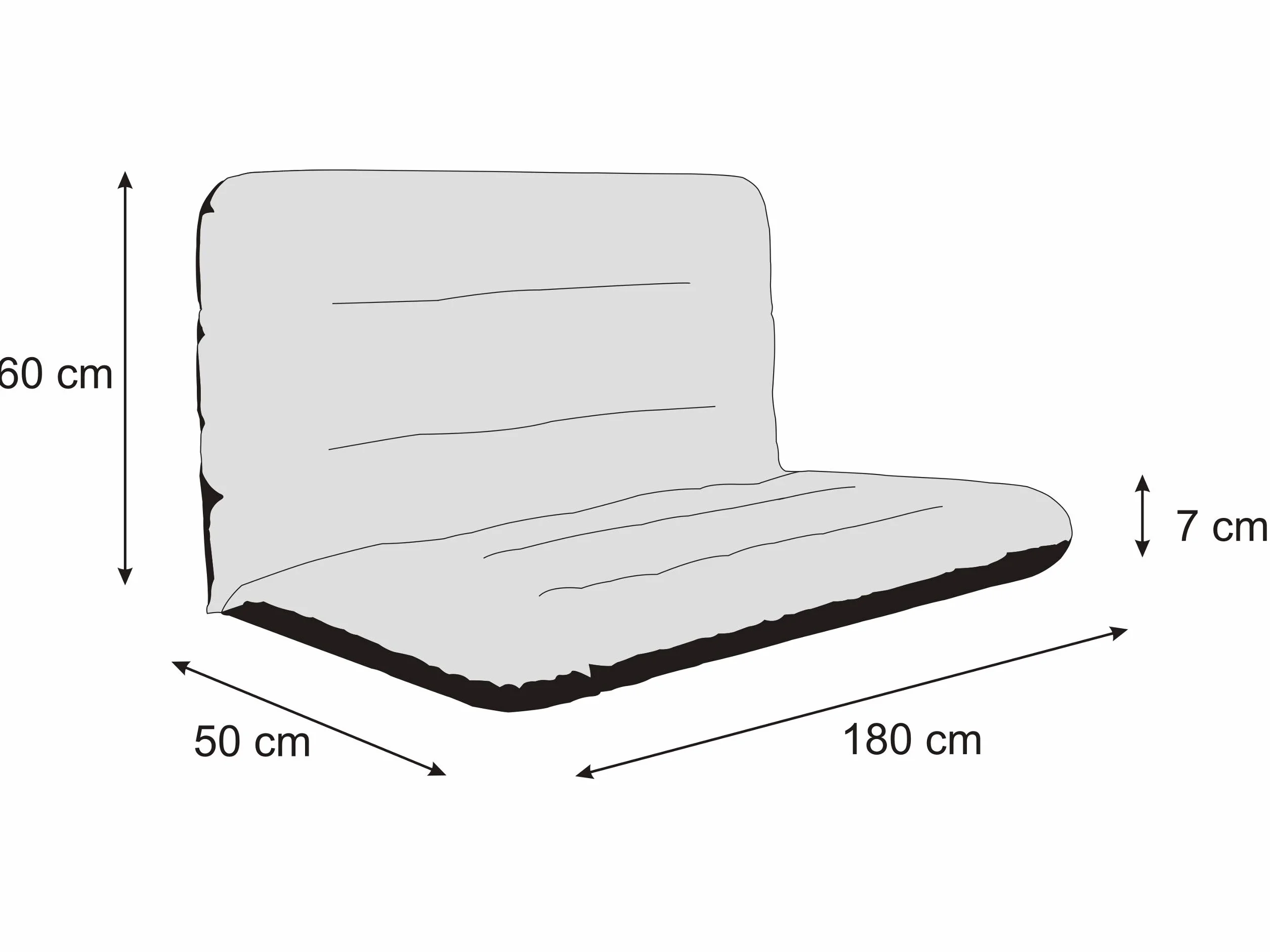 PillowPrim Poduszka na huśtawkę Hollywood, nakładka na ławkę ogrodową, antracytowa, szerokość siedziska 180 cm