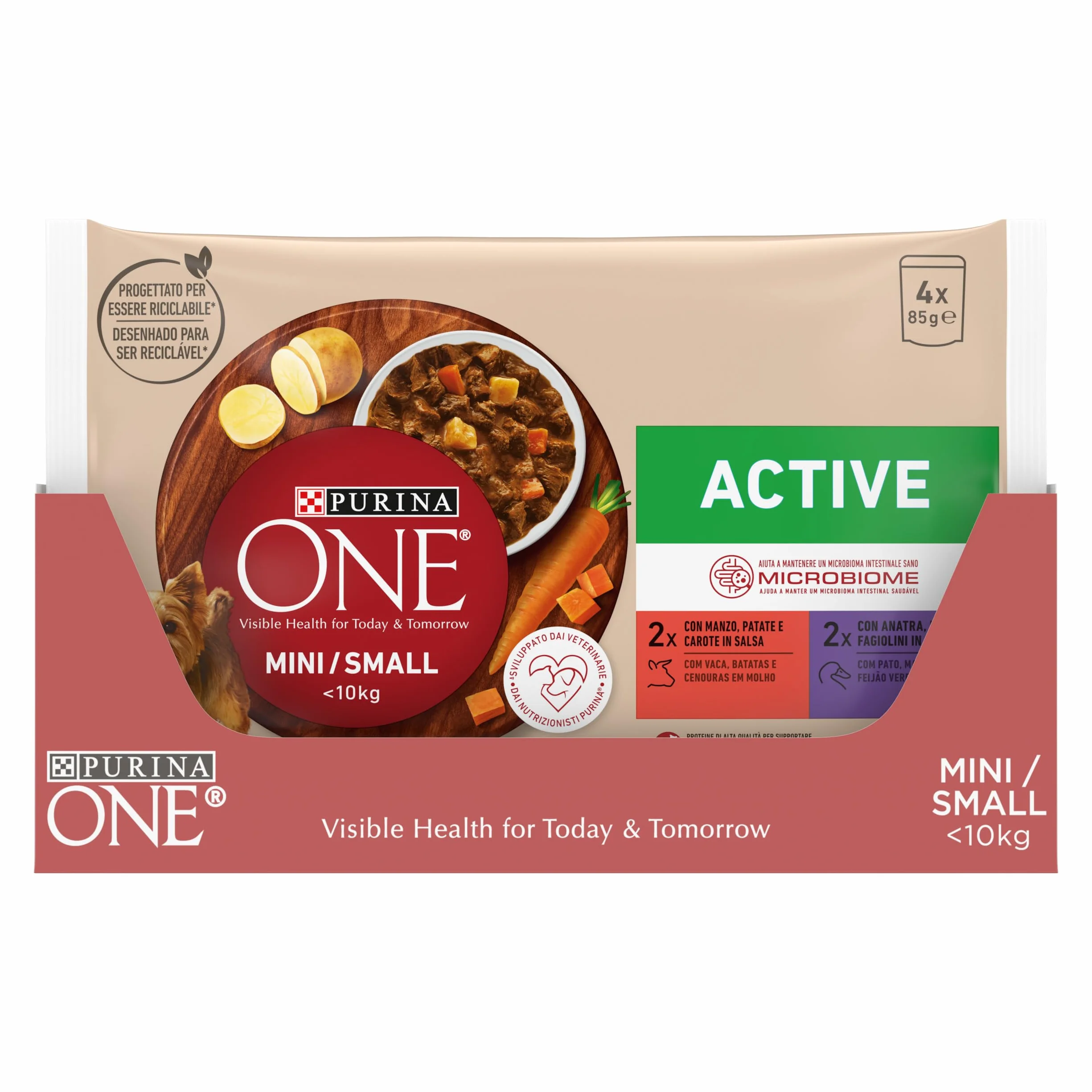 Purina One Multipack wilgotna karma dla psa wołowina i kaczka w sosie, 48 x 85g