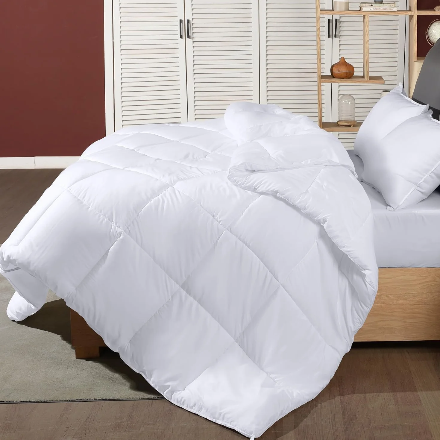 Utopia Bedding All Season Kołdra 220 x 240 cm, Oddychająca Kołdra z Mikrofibry z Wypełnieniem Poliestrowym 280 GSM (Biała)
