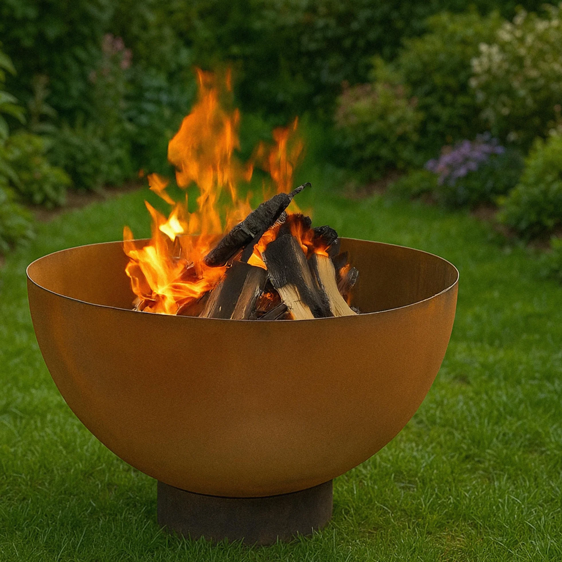 BBQ-Toro Palenisko z grillem, Ø 60 cm, wygląd rdzy, grill na płytę paleniskową, do użytku na zewnątrz, palenisko z płytą grillową, misa paleniskowa do ogrodu, Garden Fire Pit, Fire Bowl
