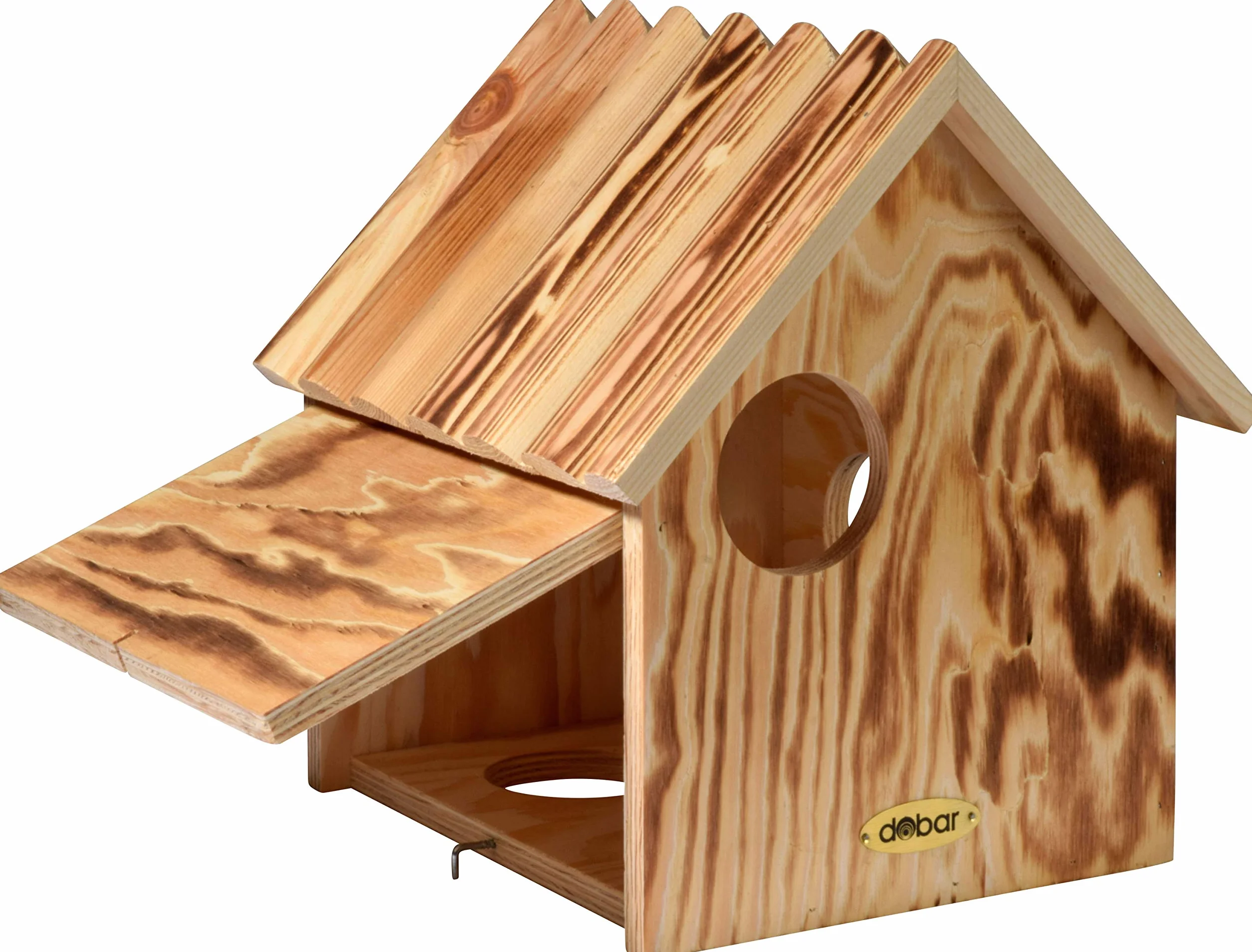 dobar® 22231FSCe kobel wiewiórek - domek dla wiewiórek z litego drewna - karmnik dla wiewiórek - dom do spania wiewiórek z 3 wejściami - 26 x 26 x 29 cm - podpalany
