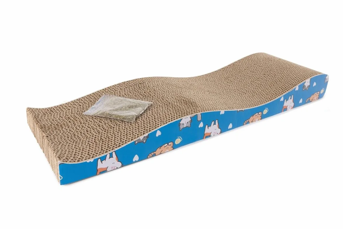 HAPPET Drapak Kartonowy NALA 43×12,5×4,5 cm z Kocimiętką i Sznurkiem Do Zawieszenia