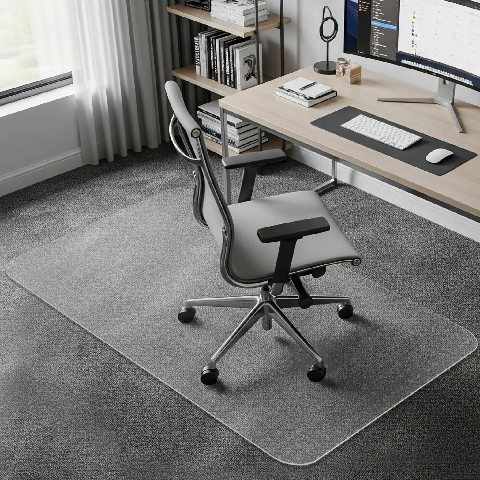COSYLAND Mata Ochronna pod Krzesło na Dywan – Podkładka z PVC pod Krzesło z Kółkami, Odporna na Zarysowania, 90 x 120 cm – Idealna do Biura, Salonu i Sypialni