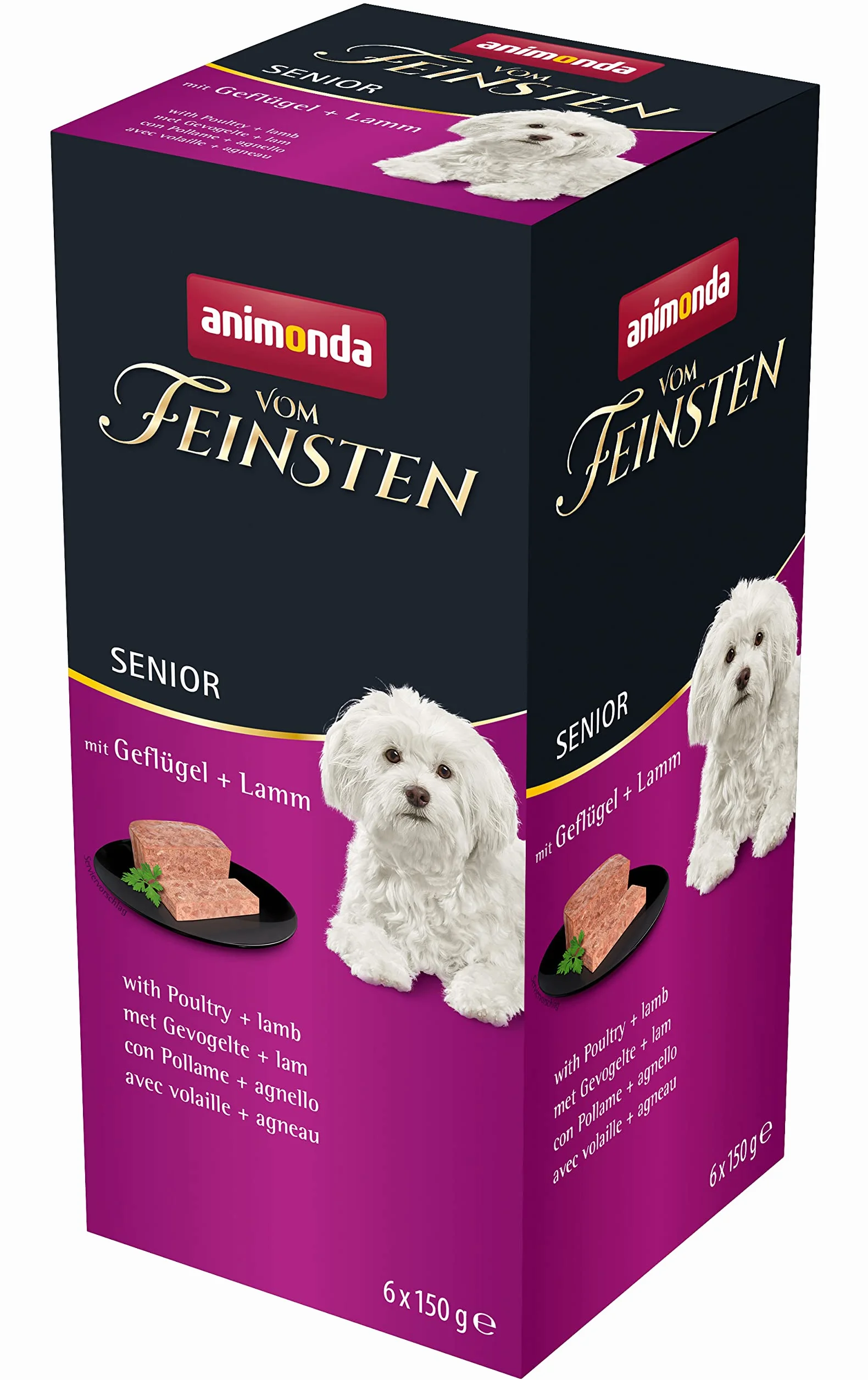 Animonda vom Feinsten Senior karma dla psów mokra z drobiem i jagnięciną 6 x 150 g