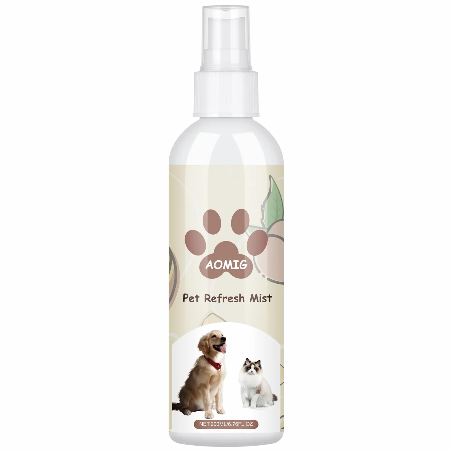 Aomig Dezodorator dla psów w sprayu eliminator zapachów zwierząt domowych dezodorant w sprayu profesjonalny spray perfumowany dla kotów spray do pielęgnacji zwierząt domowych smak brzoskwiniowy