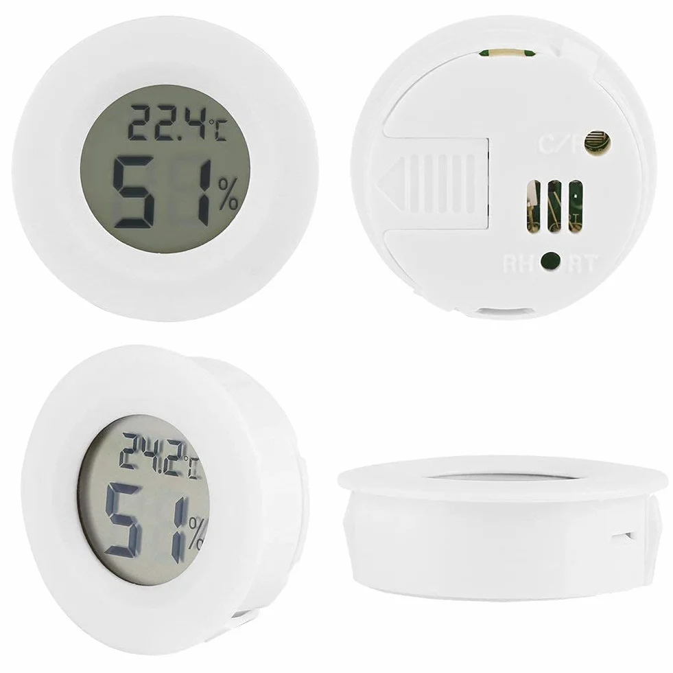 Termometr cyfrowy Higrometr Miernik temperatury wewnętrznej Detektor Okrągły termometr elektroniczny z wyświetlaczem LCD do kuchni samochodowej Kryty ogród Piwnica Lodówka Szafka